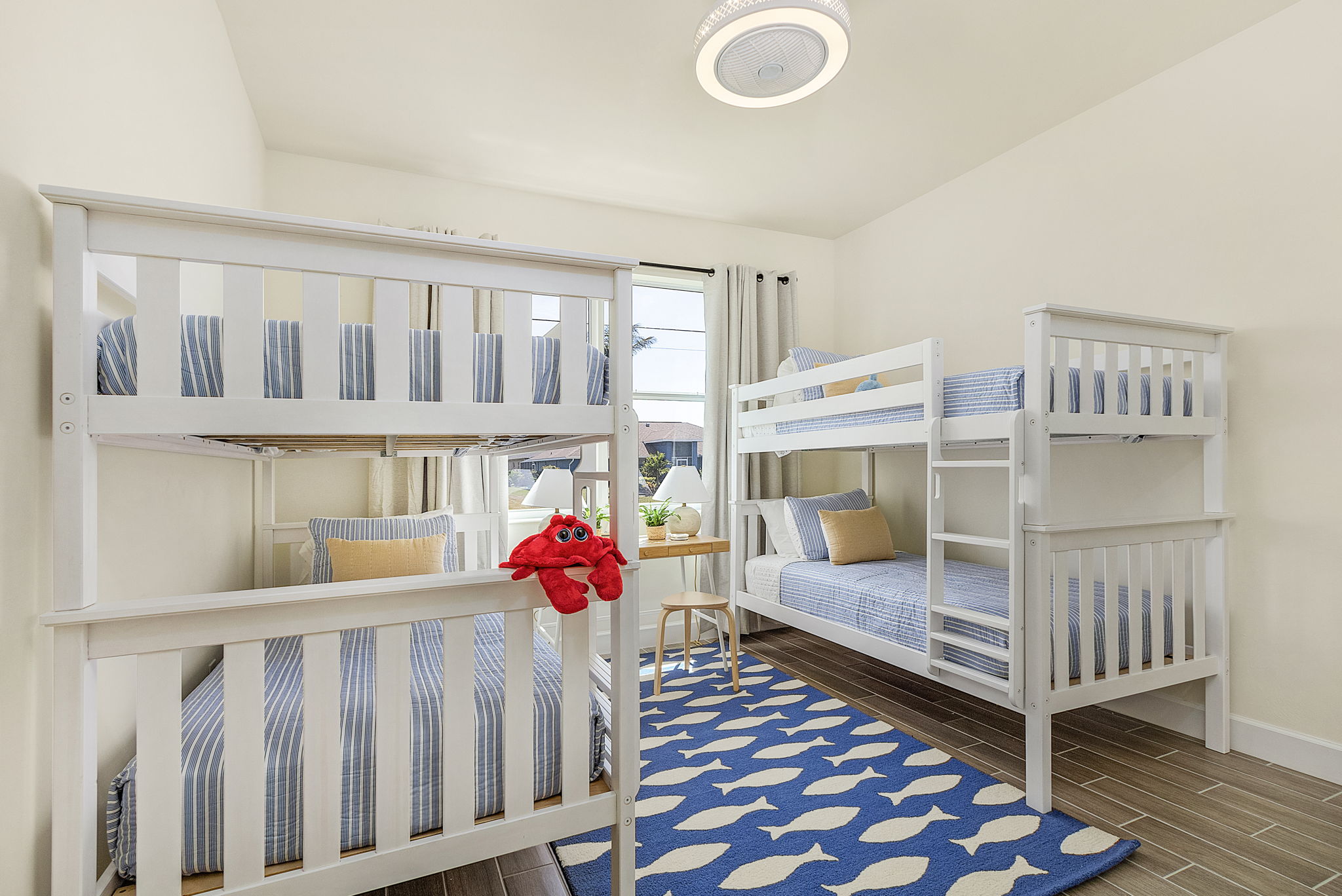 Two Twin Bunk beds with a work station!