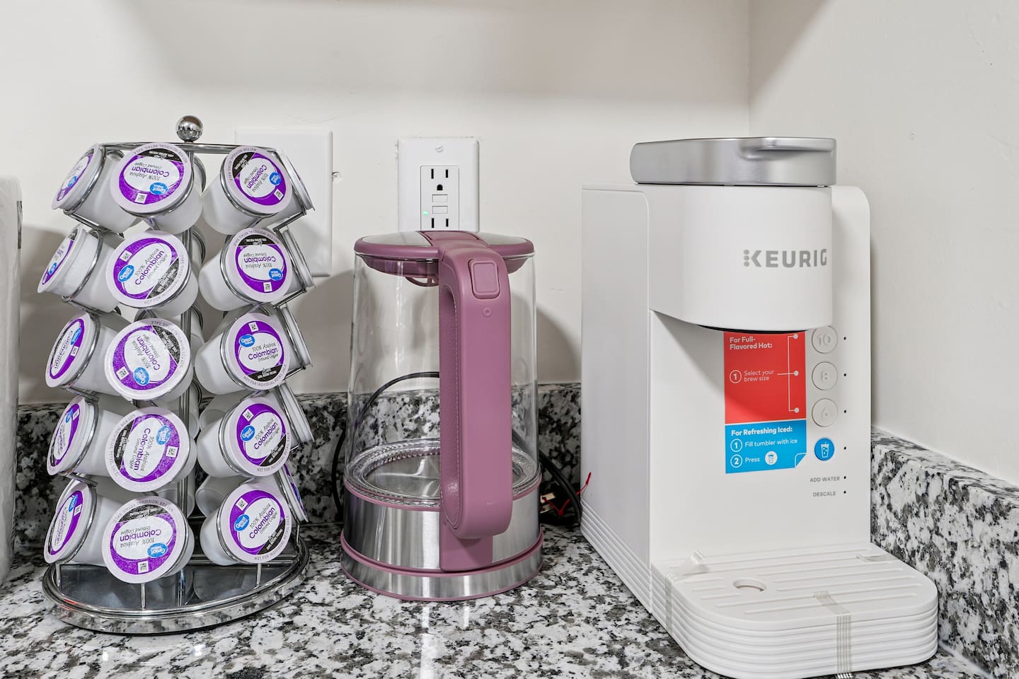 Full kitchen thoughtfully stocked with everything you may need including cookware, utensils, dishes, and essential appliances perfect for preparing meals and enjoying a true home-away-from-home experience.