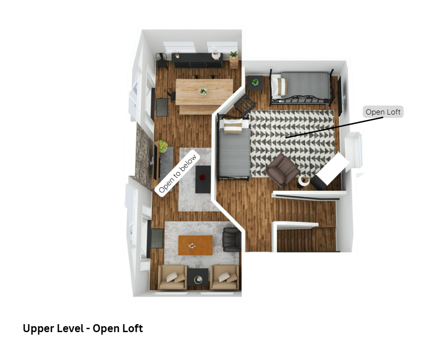 Upper Level / Open Loft - 3D Floor Plan