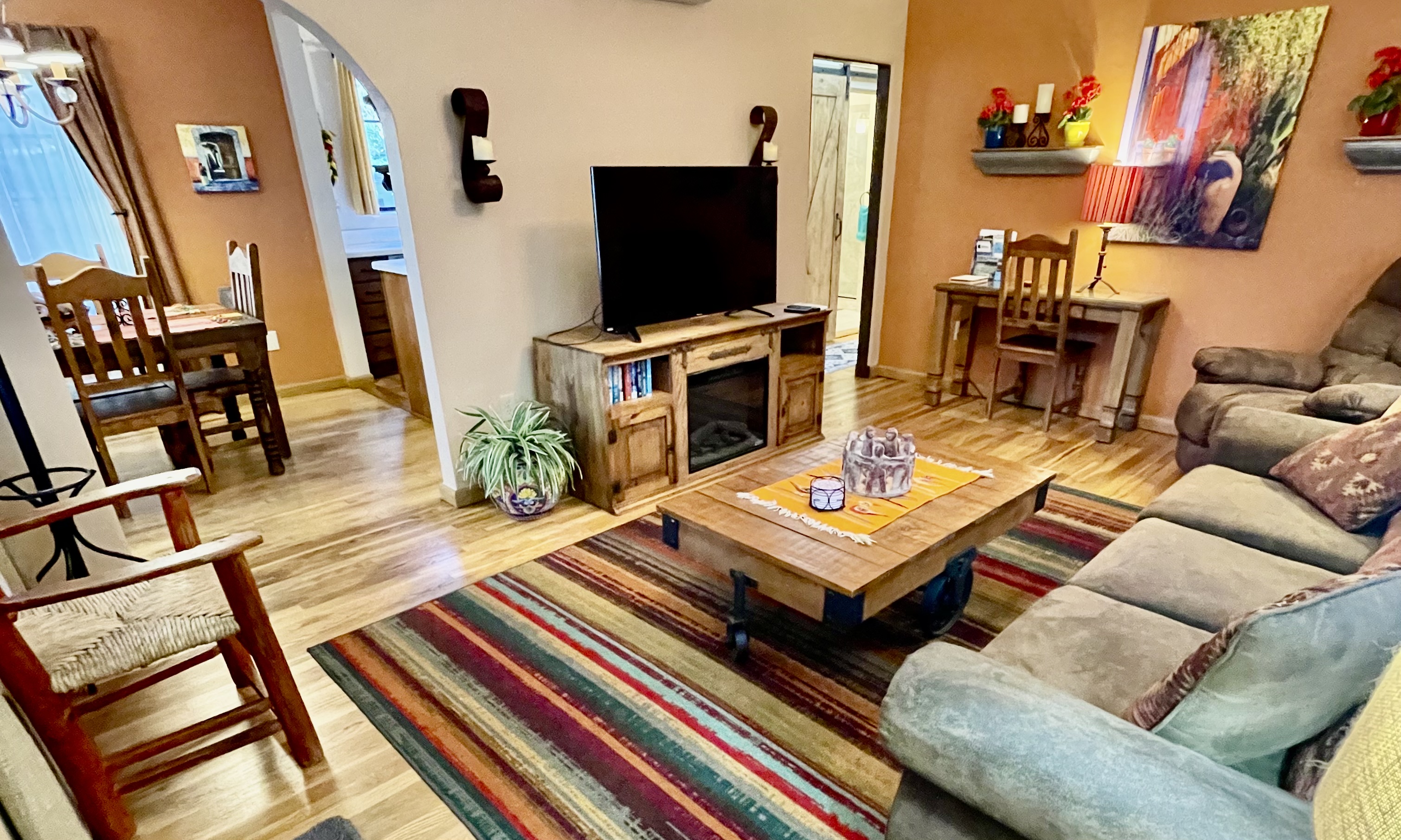 Relax and unwind in this cozy southwestern living room.