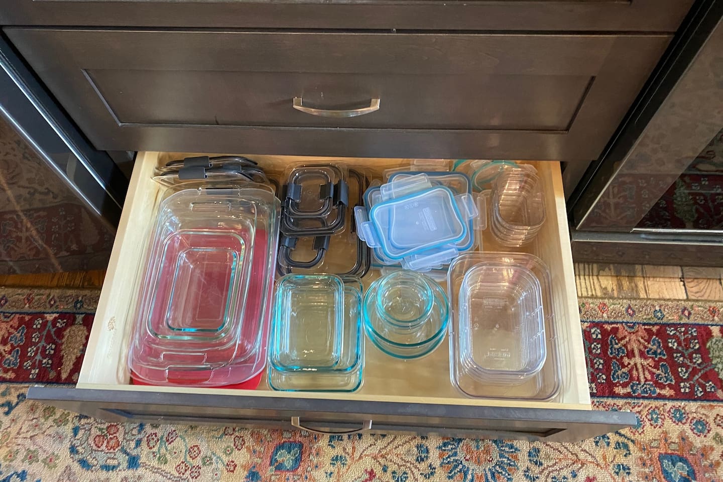 Leftover storage containers/baking dishes.