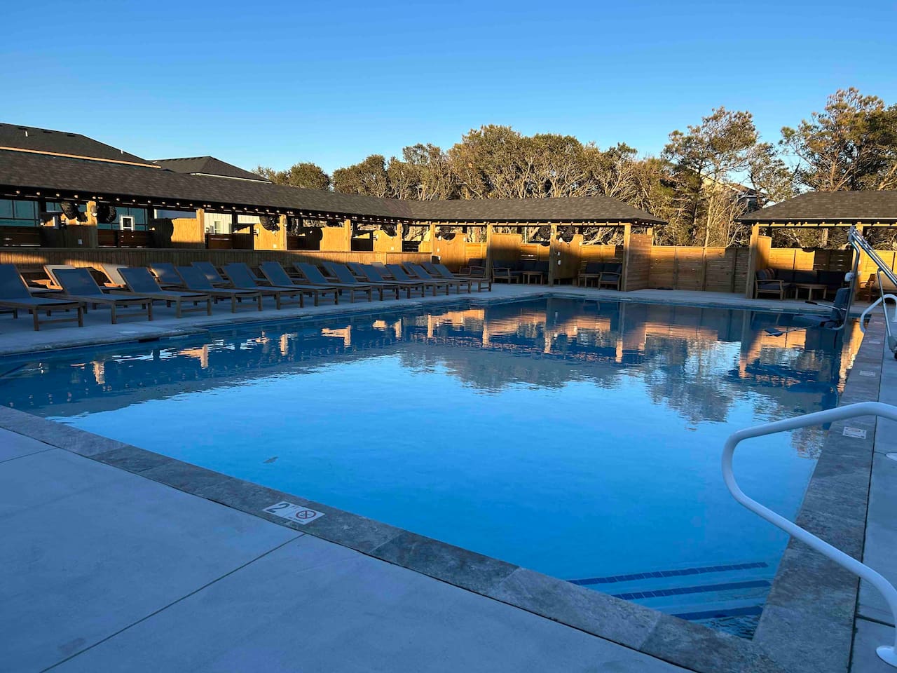 Pool is heated and open seasonally.  Pool depth ranges from 2.5 feet to 5 feet deep.