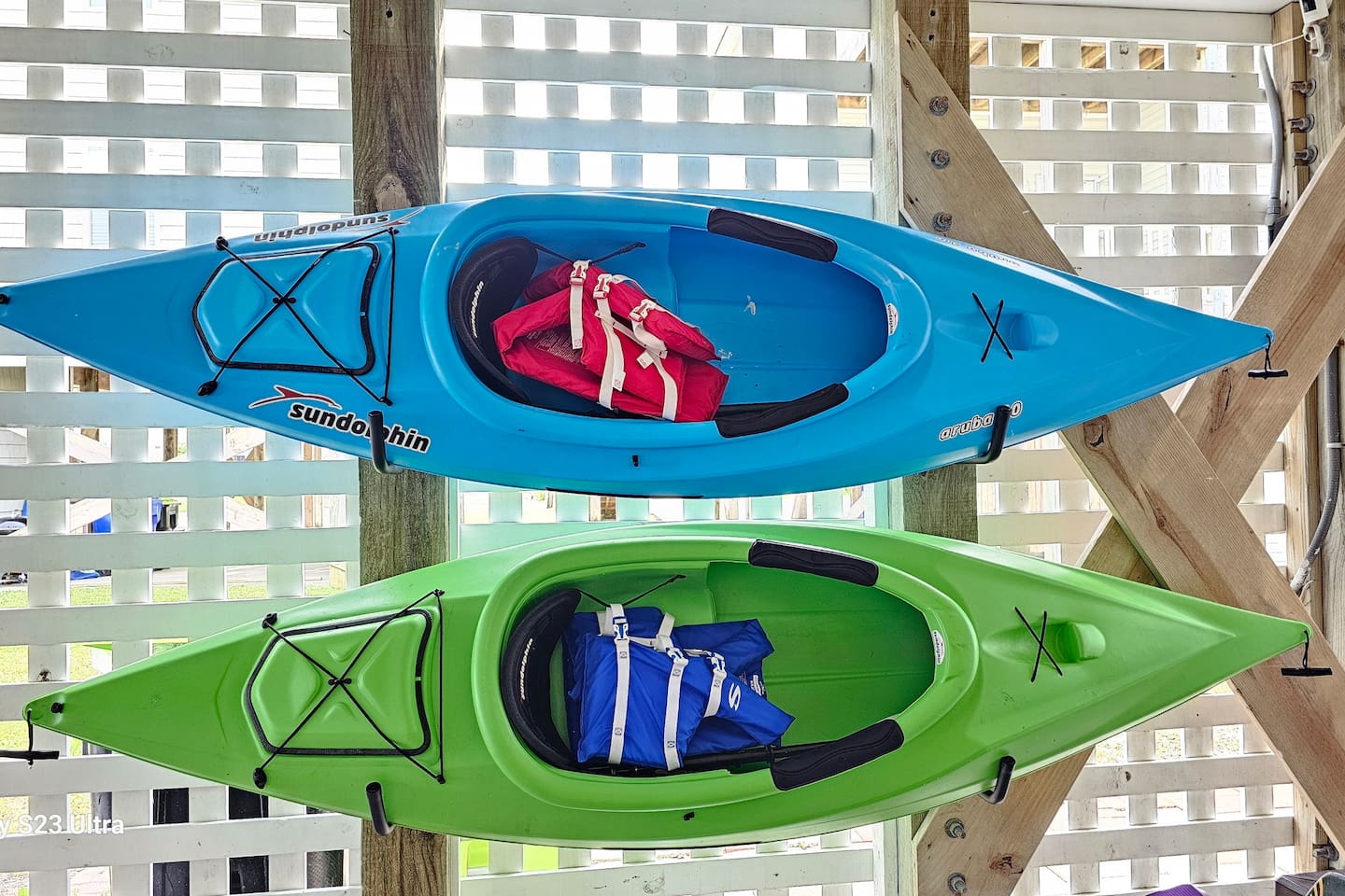 Kayaks for guest use.
