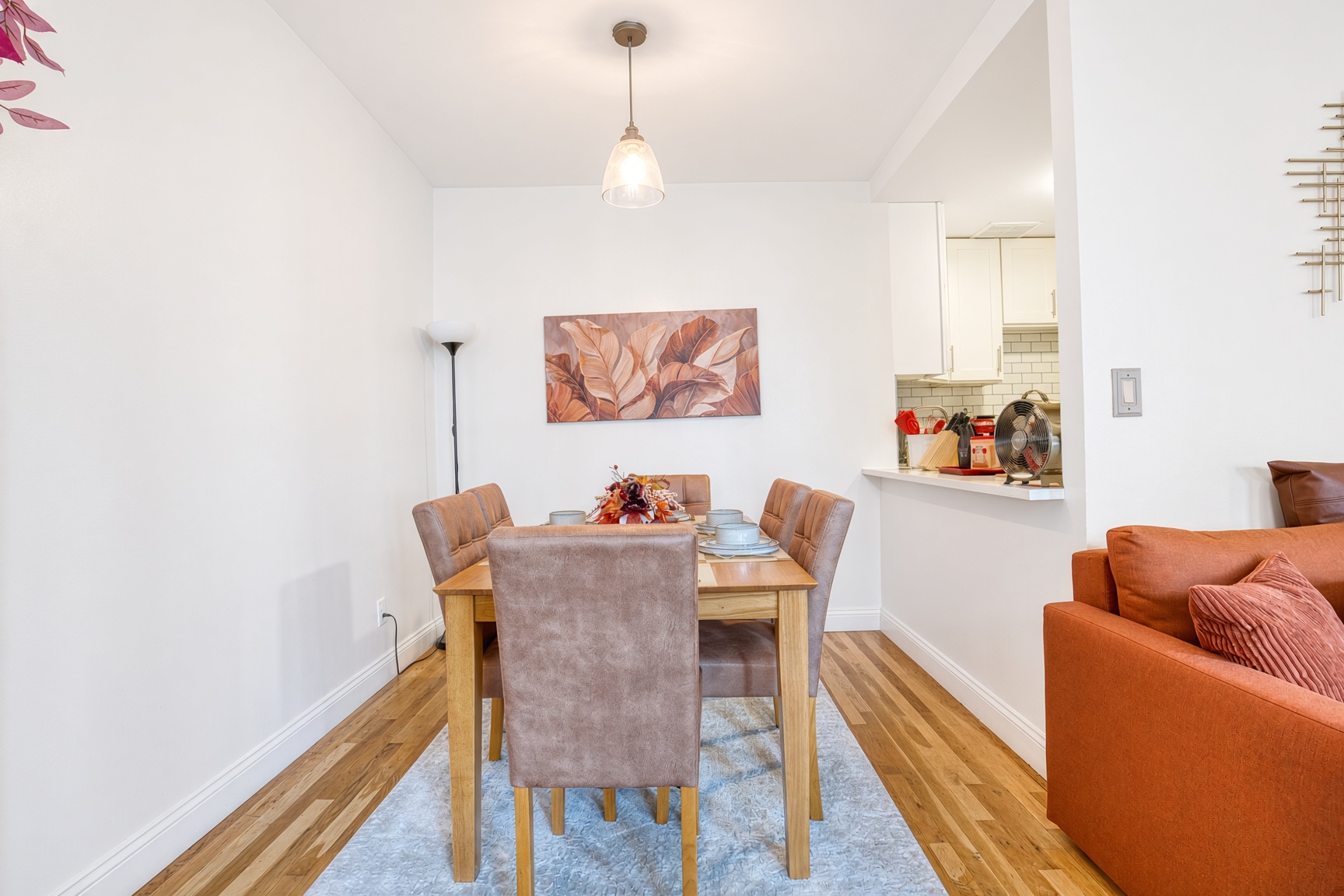 Dining table, seating for 6.
