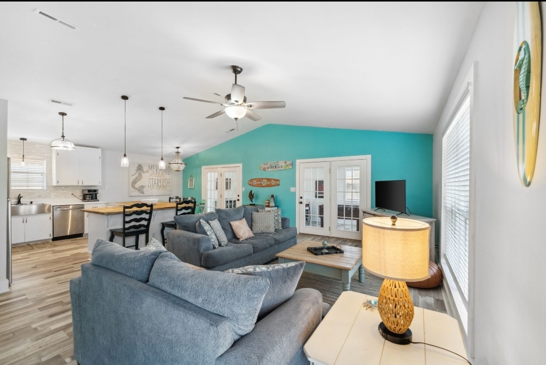 Movie night just got a major upgrade with our beach house family room T.V!