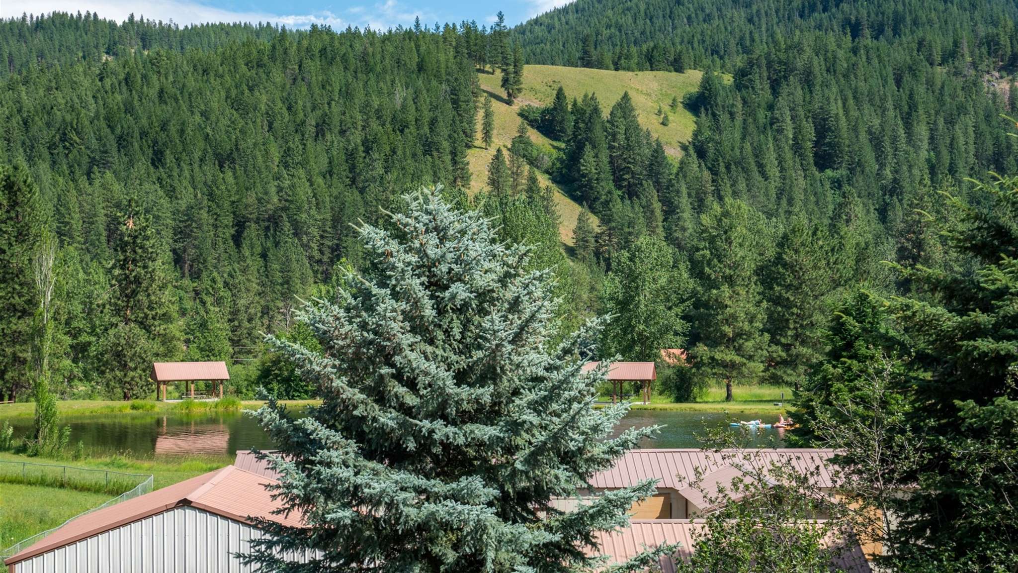 Peaceful community park and pond just steps from the cabin.