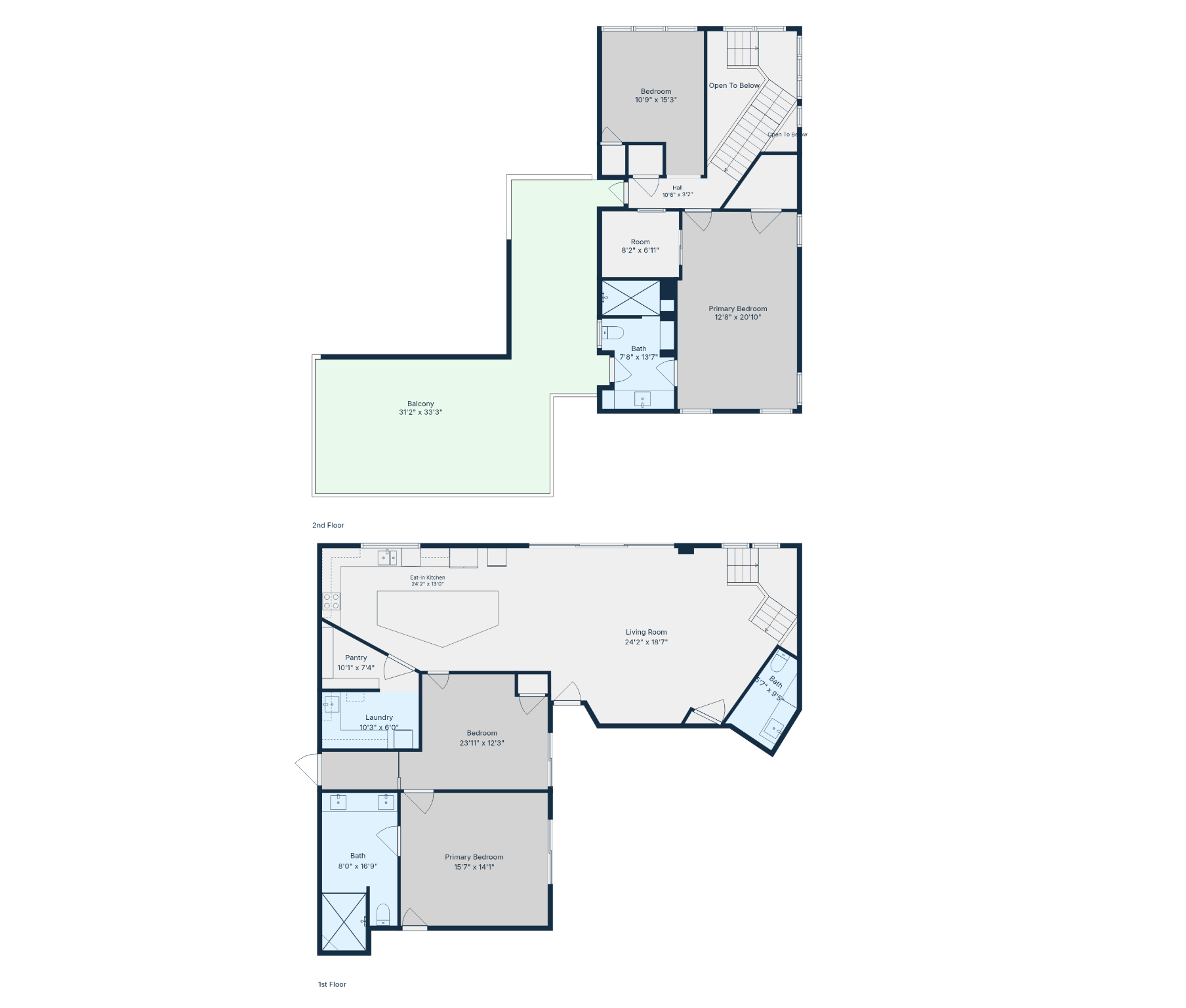 Floorplan of our home and second floor balcony