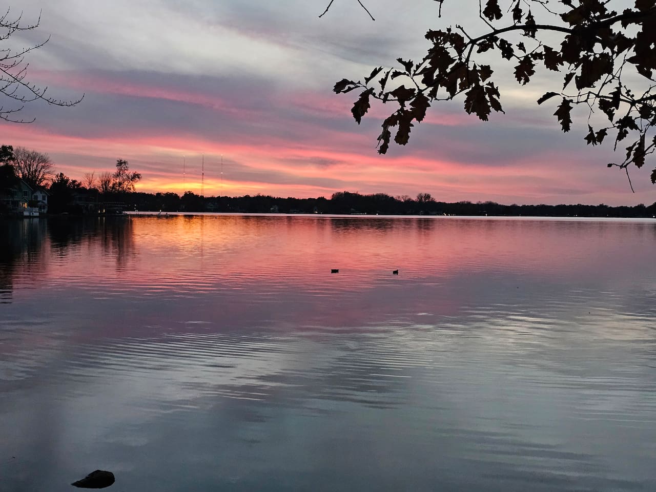 Beautiful Winona Lake at sunset