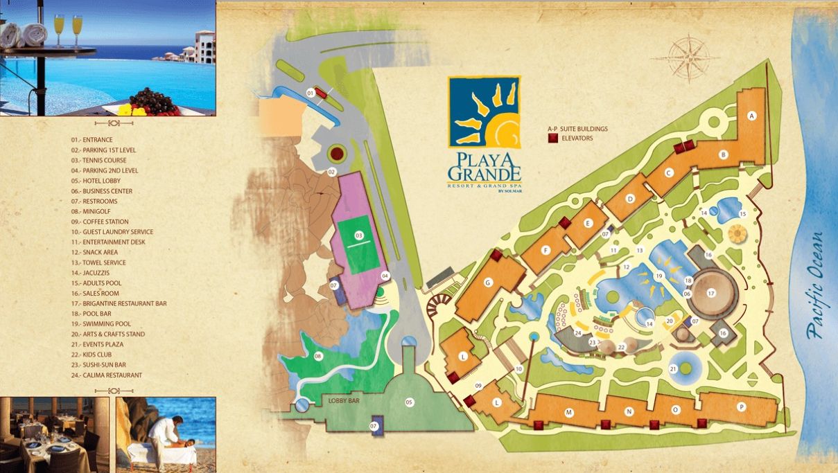 Property Map at Playa Grande, Vacation Travel Exclusives