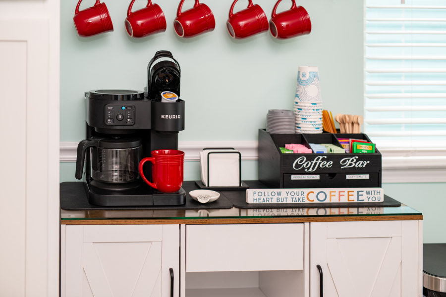 Coffee bar ready for your mornings!