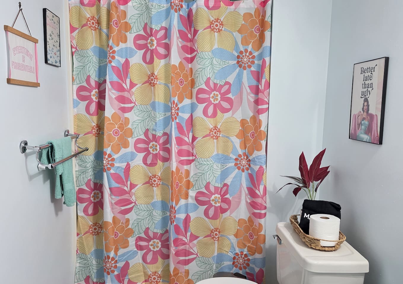 Upstairs bathroom with shower