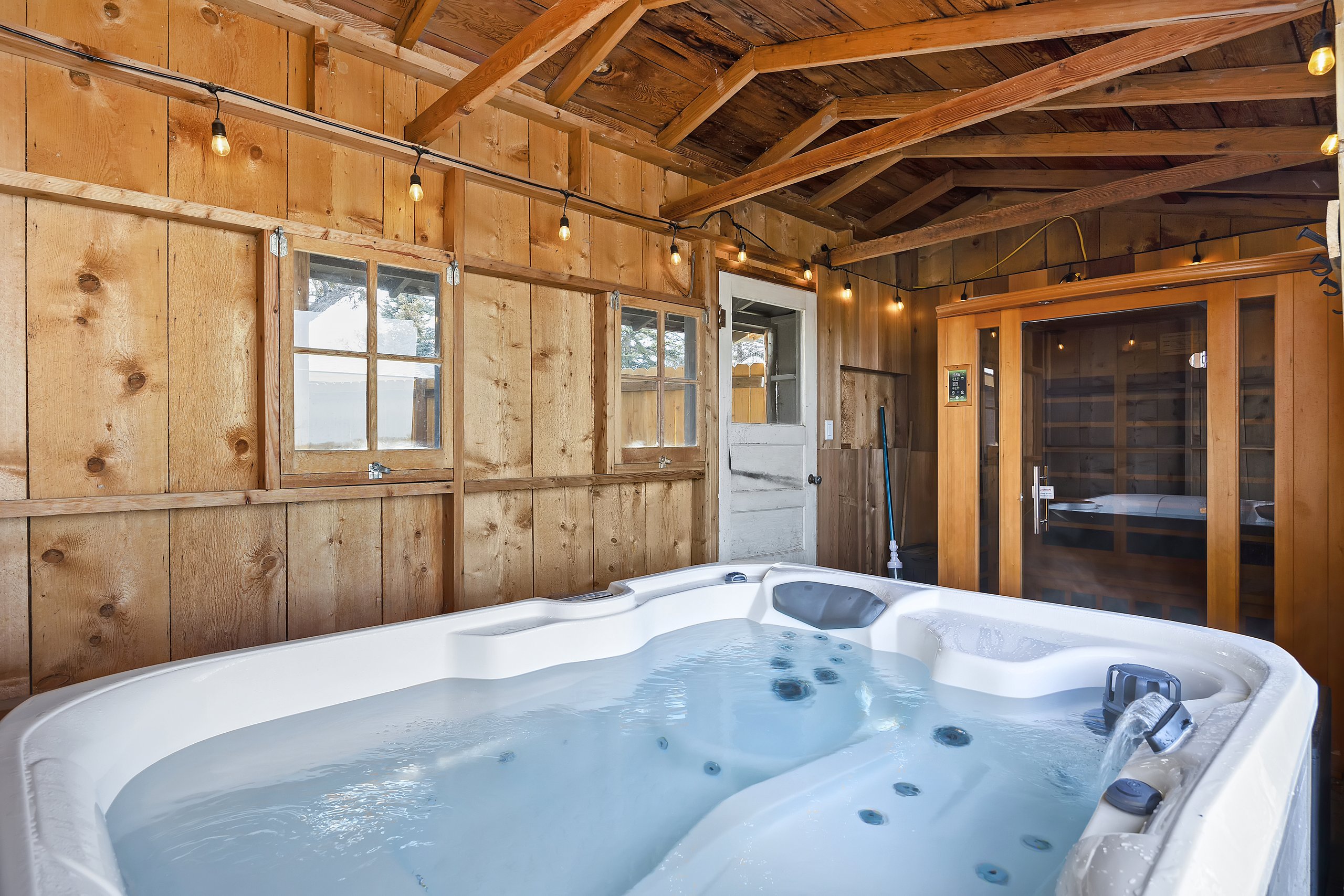 Private hot tub and sauna — a guest favorite
