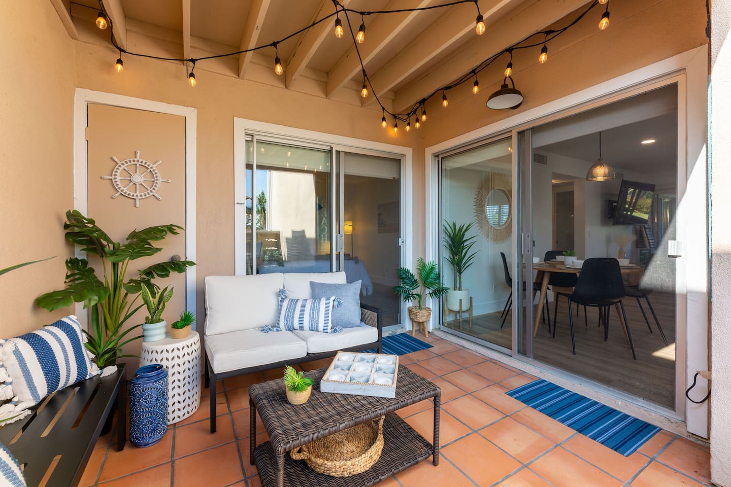 spacious private covered patio