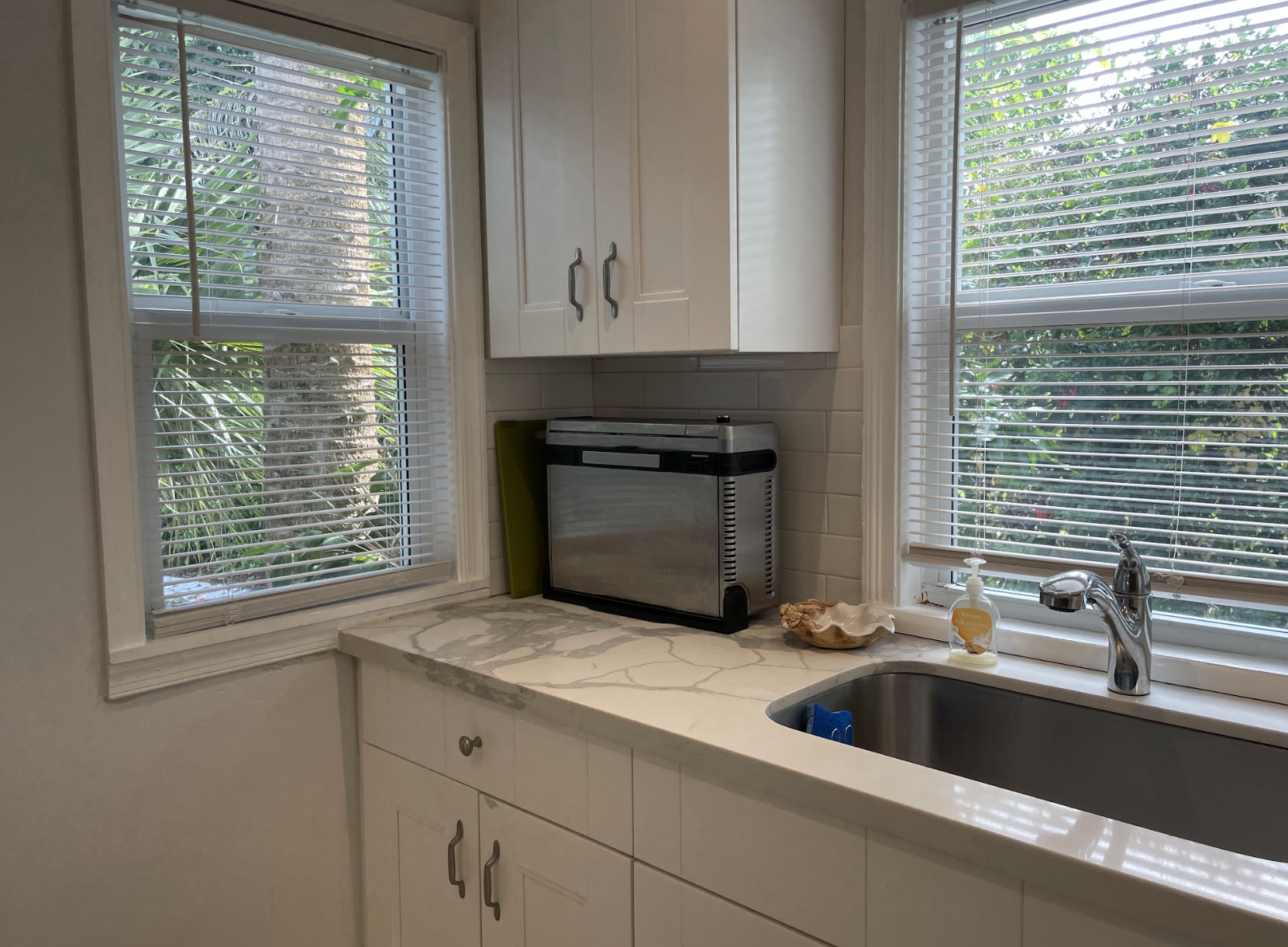 The modern, updated kitchen has all the essentials to make your meals for everyone to enjoy.