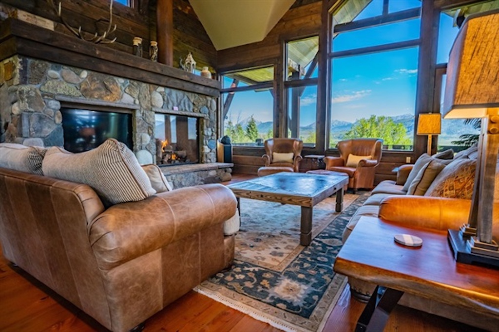 Main Living area w/ gas fireplace and television