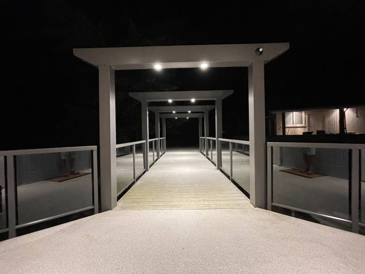 Path To Entrance Lit At Night