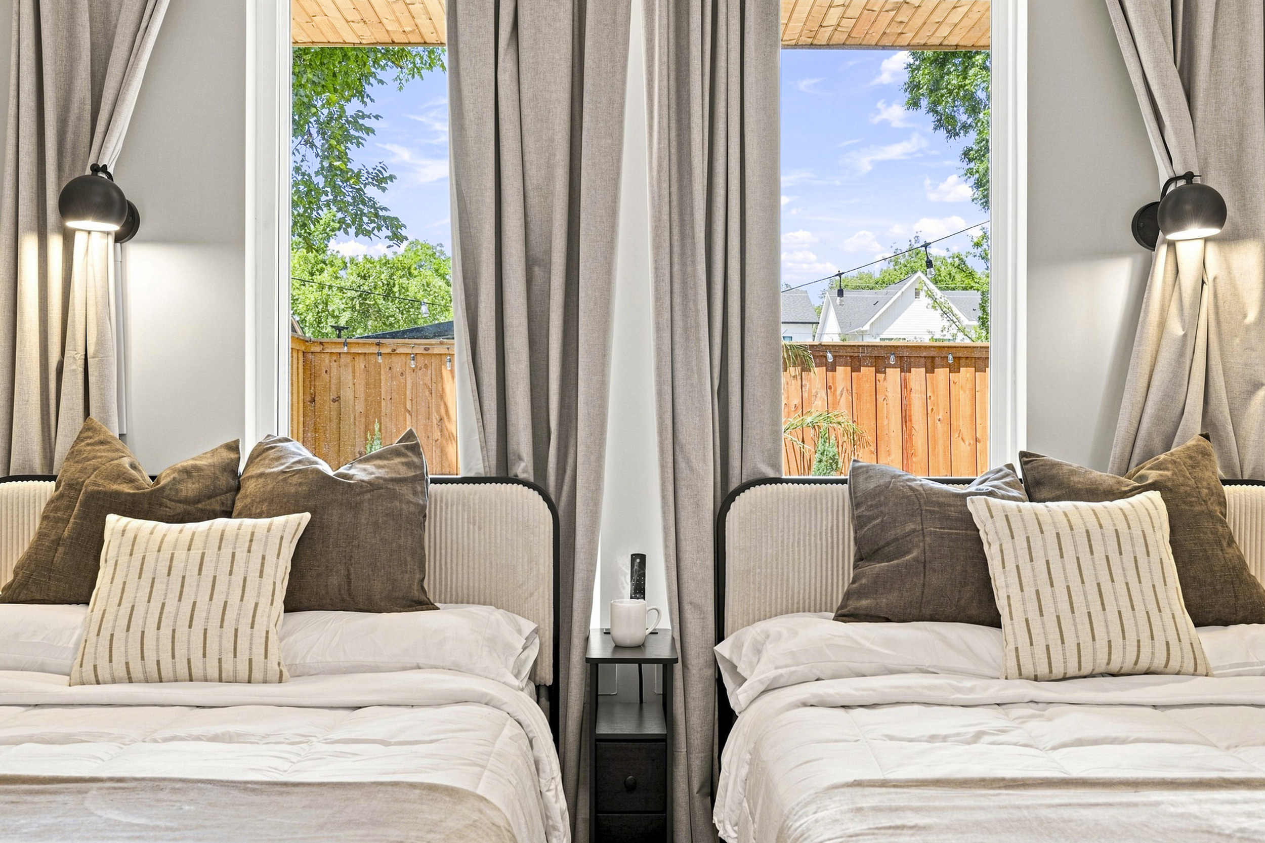 Sleep soundly with tranquil views and stylish comfort in Dallas!