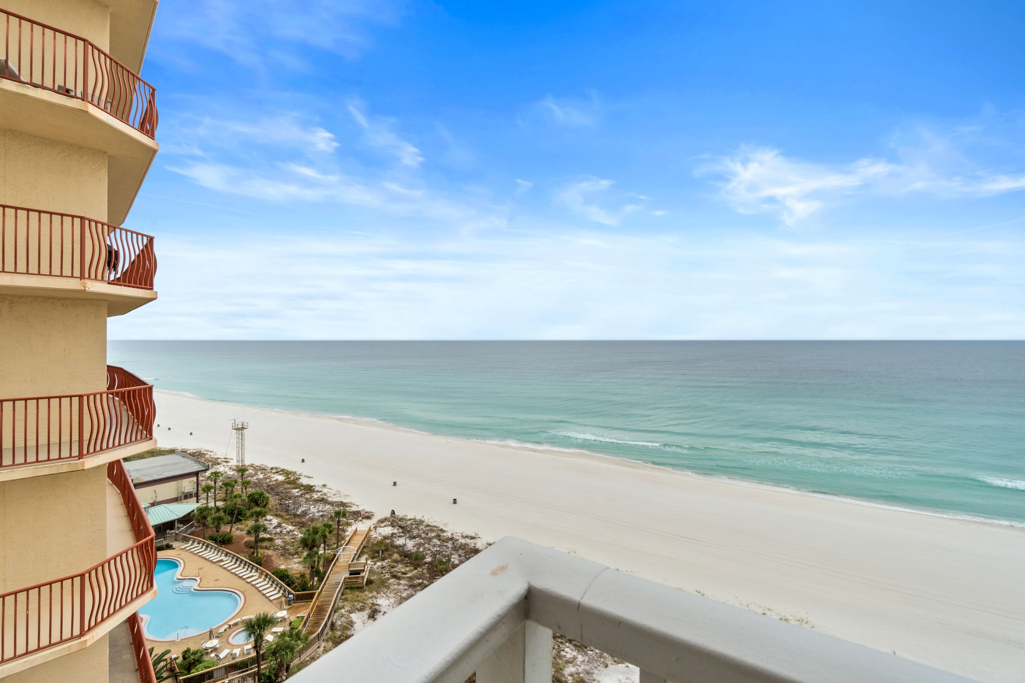 Beach View from Large Balcony with outdoor seating