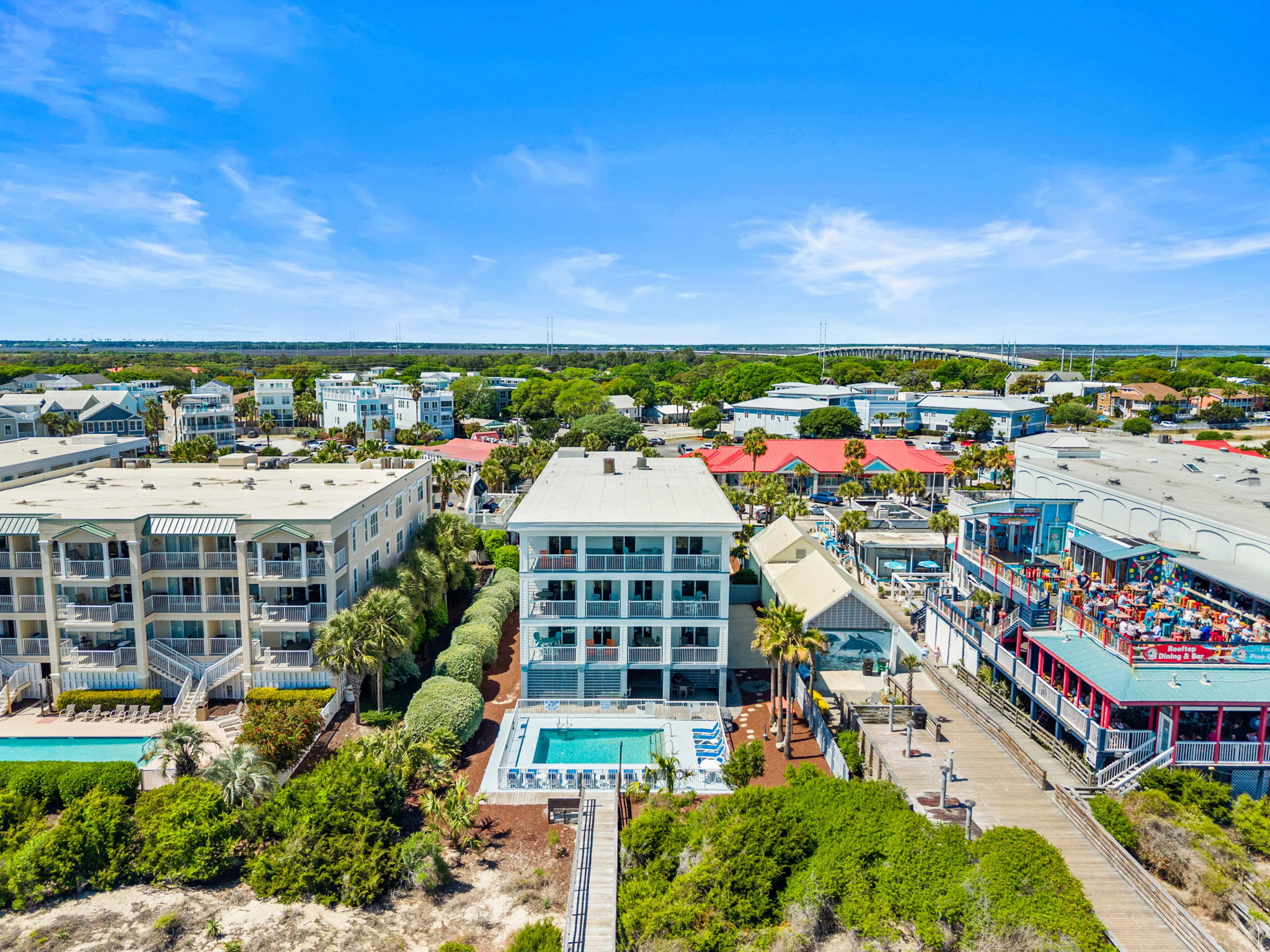 Aerial of Oceanview  | Morning Sunrise | 302 Oceanview | 1116 Ocean Blvd, Isle of Palms, SC | IOP Escapes