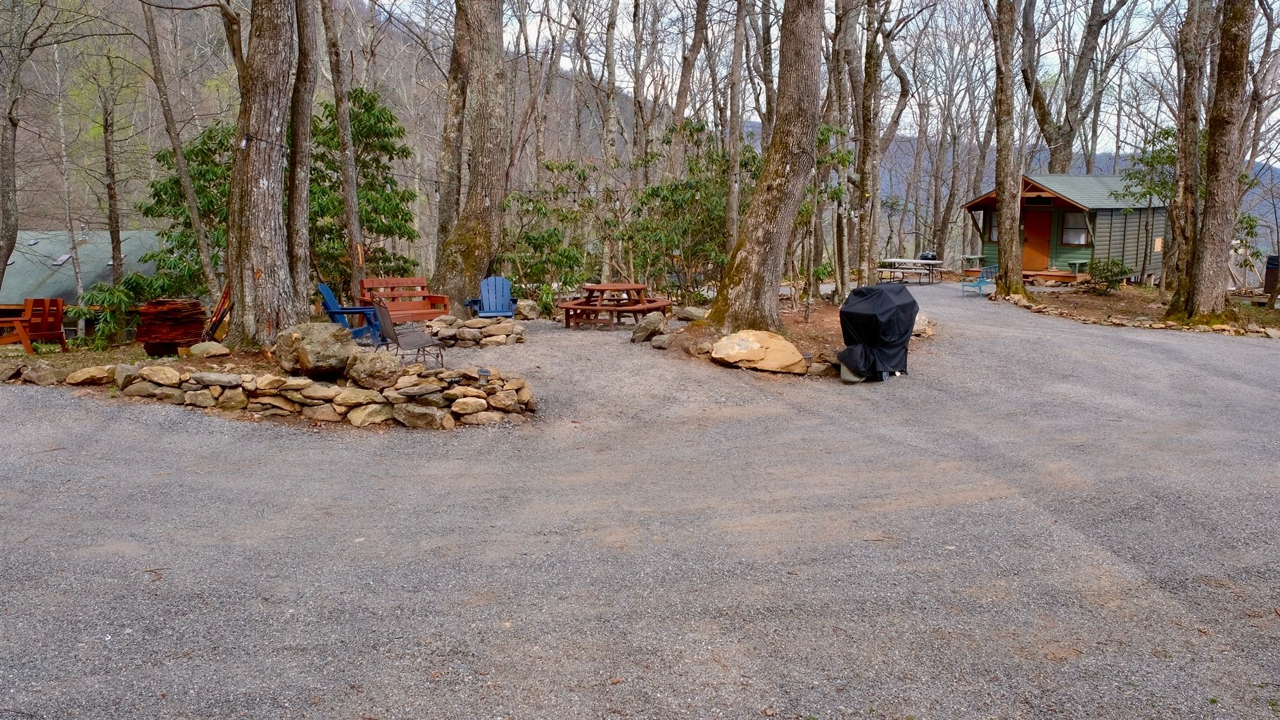 Community firepit with propane grill