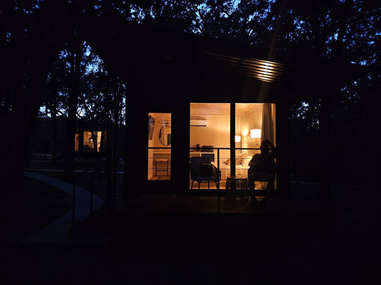 Your cabin at night with black out shades