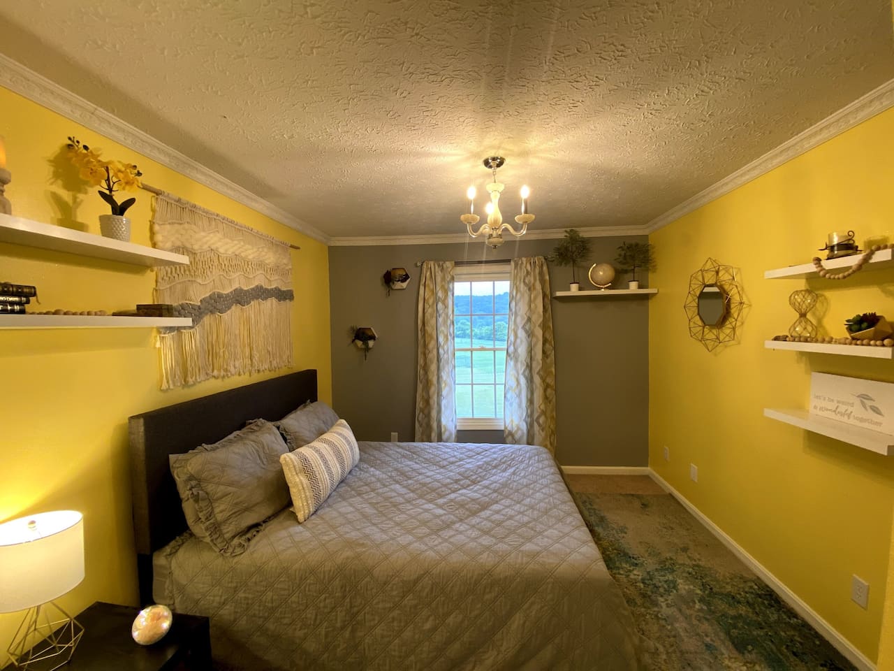 Sunshine and soft textures—this boho queen bed brings all the cozy vibes ️