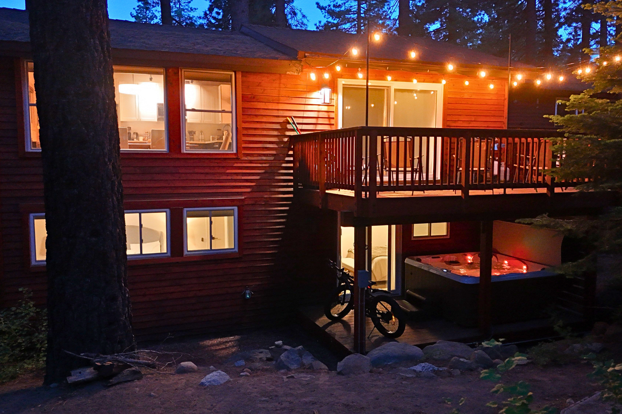 Enjoy a warm soak in the hot tub, whether after a long day of adventure or on a snowy winter evening.  