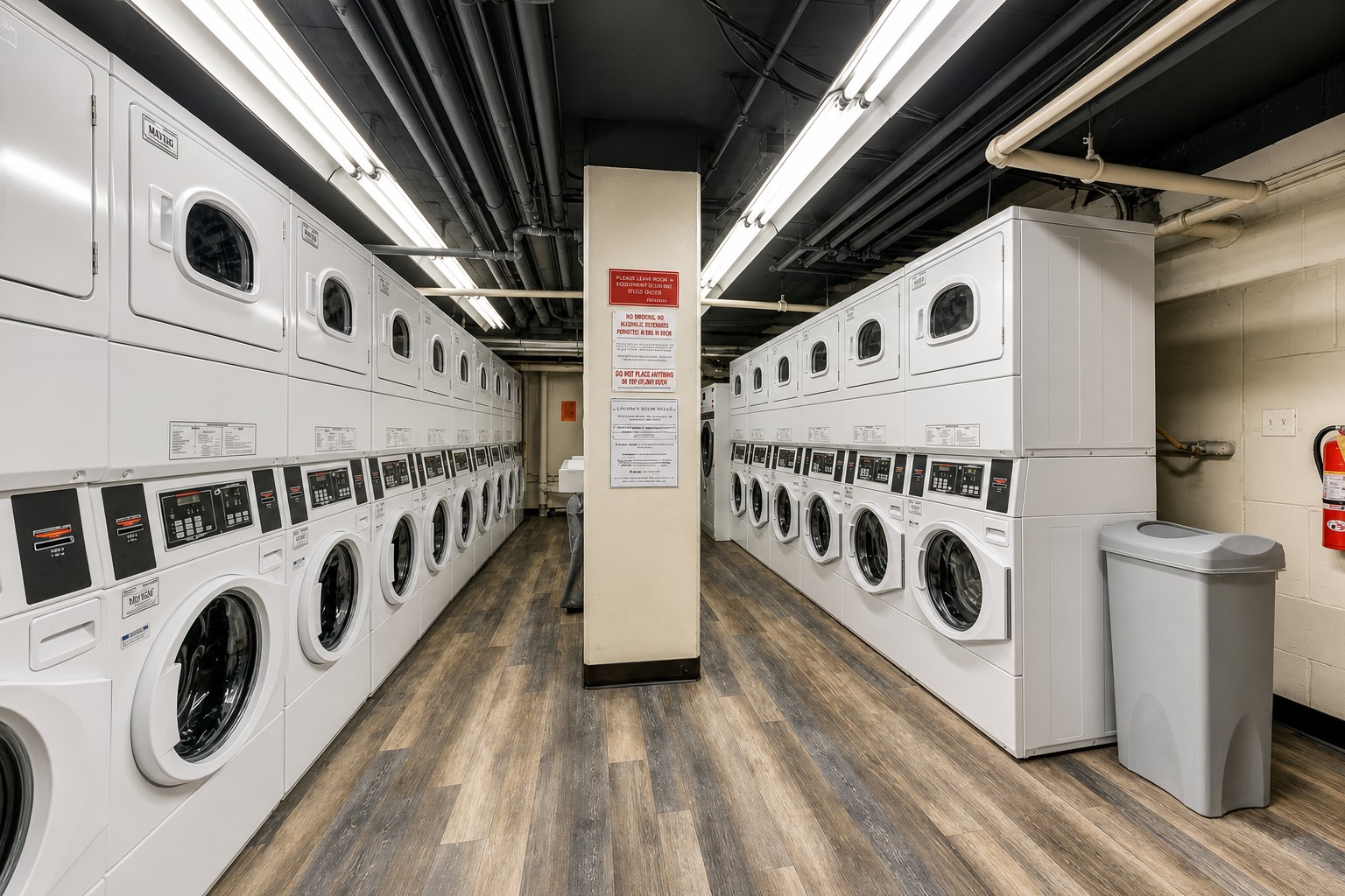 Convenient laundry room located on Lower Level B of the building.
