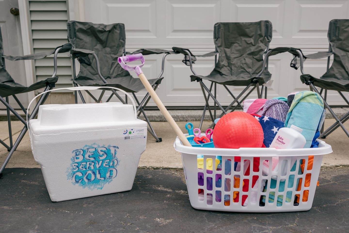 Beach gear is ready for your adventures at the Indiana Dunes National Park! Beach towels, sand toys, shovel, and baby powder (the secret to getting sand off kids). There are 2 styrofoam coolers and bag chairs. Items are stored in back entry closet.