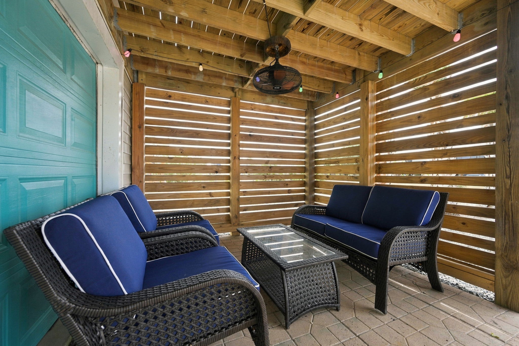 Cabana seating near the pool