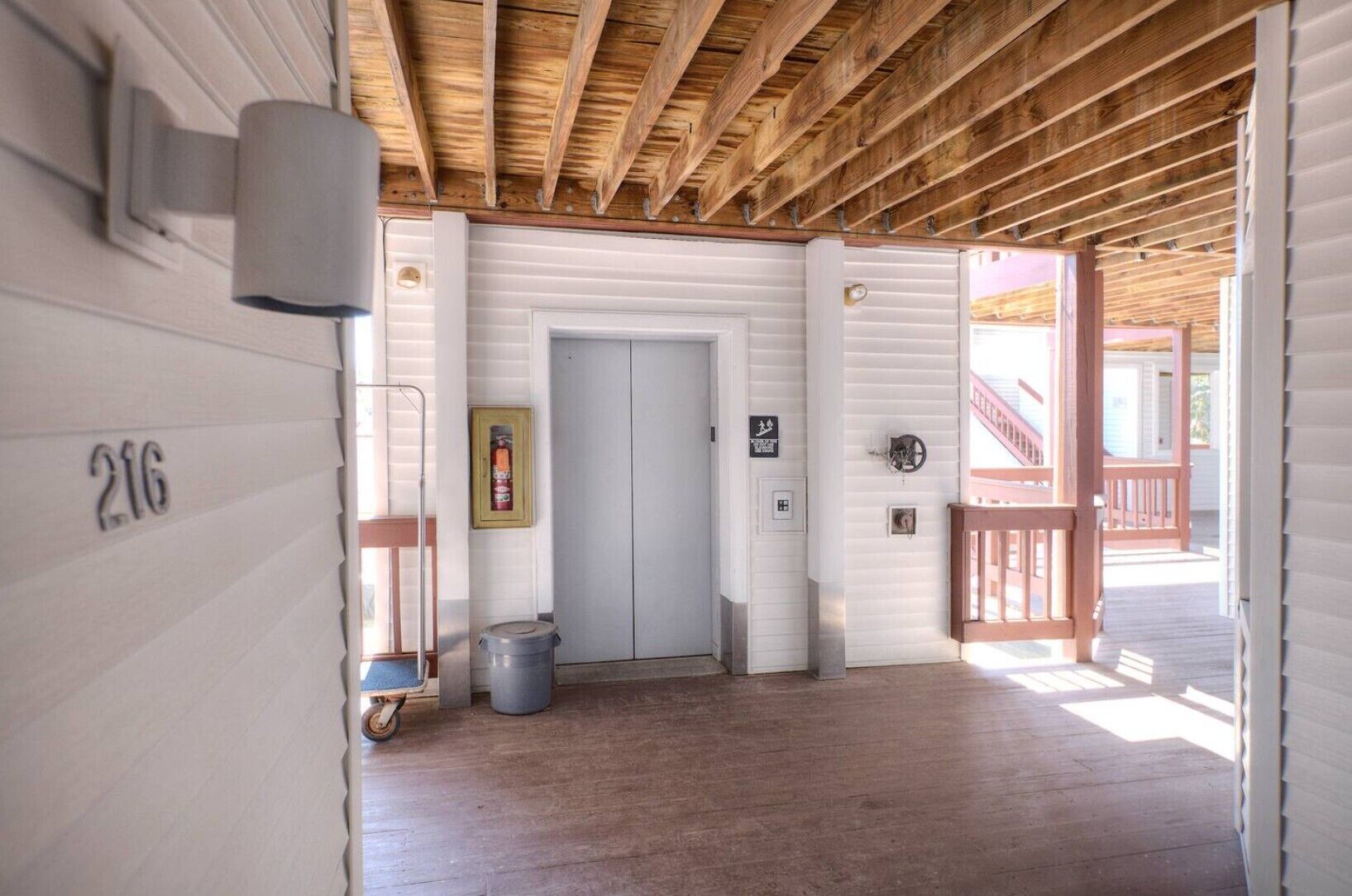Unit is on the 2nd floor. Stairs and elevator available along with a luggage cart.