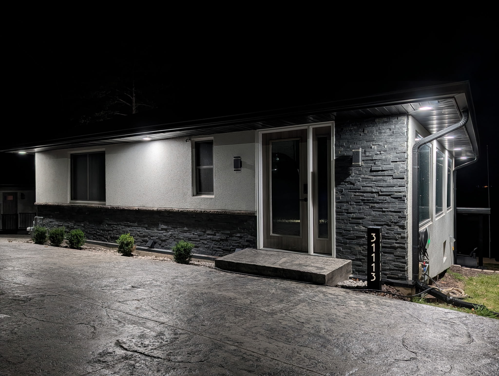 Well lit at night
