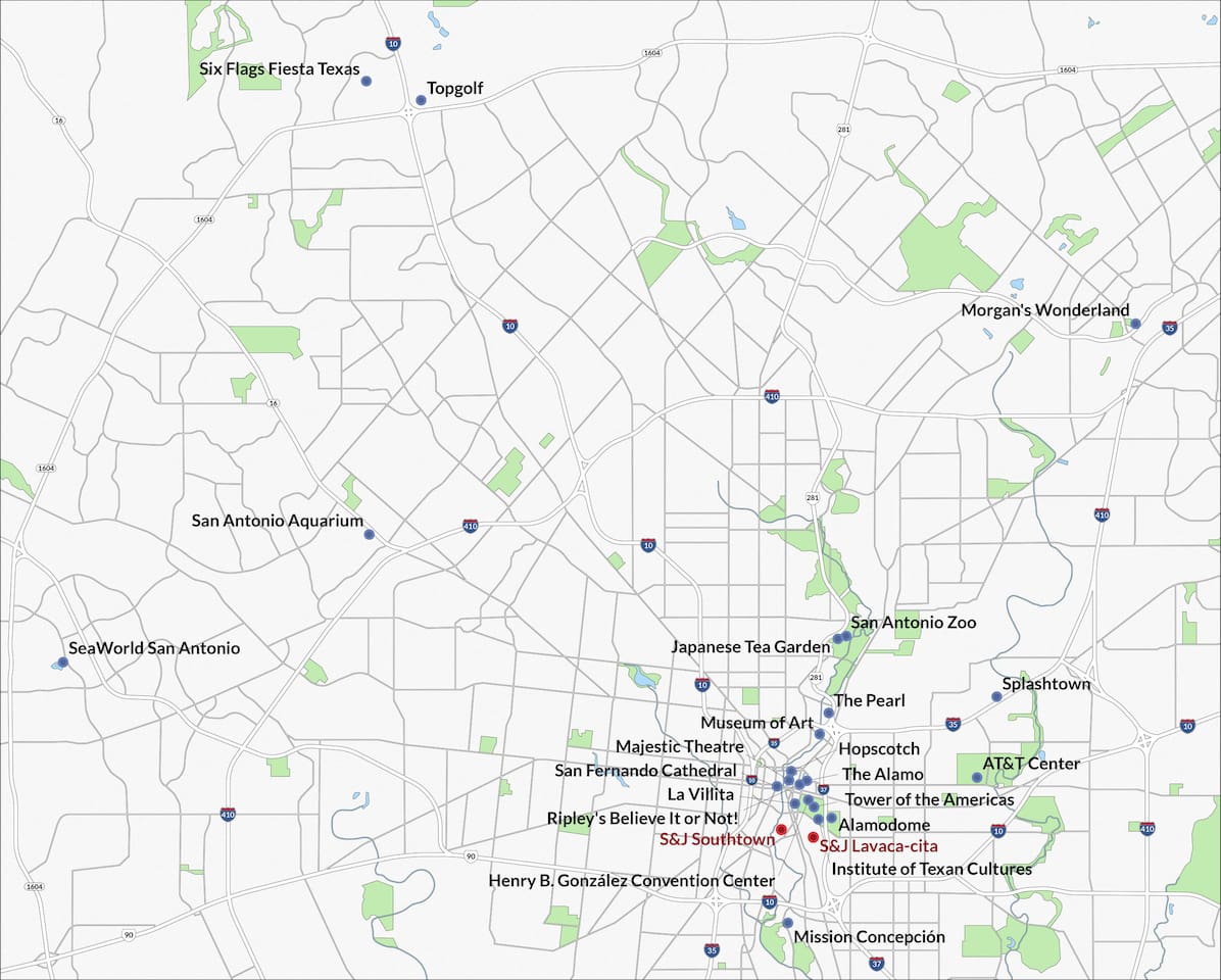 Map of Lavaca-cita in San Antonio