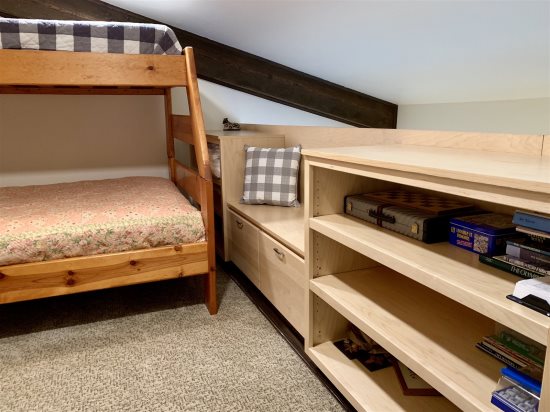 Loft area: Storage space.