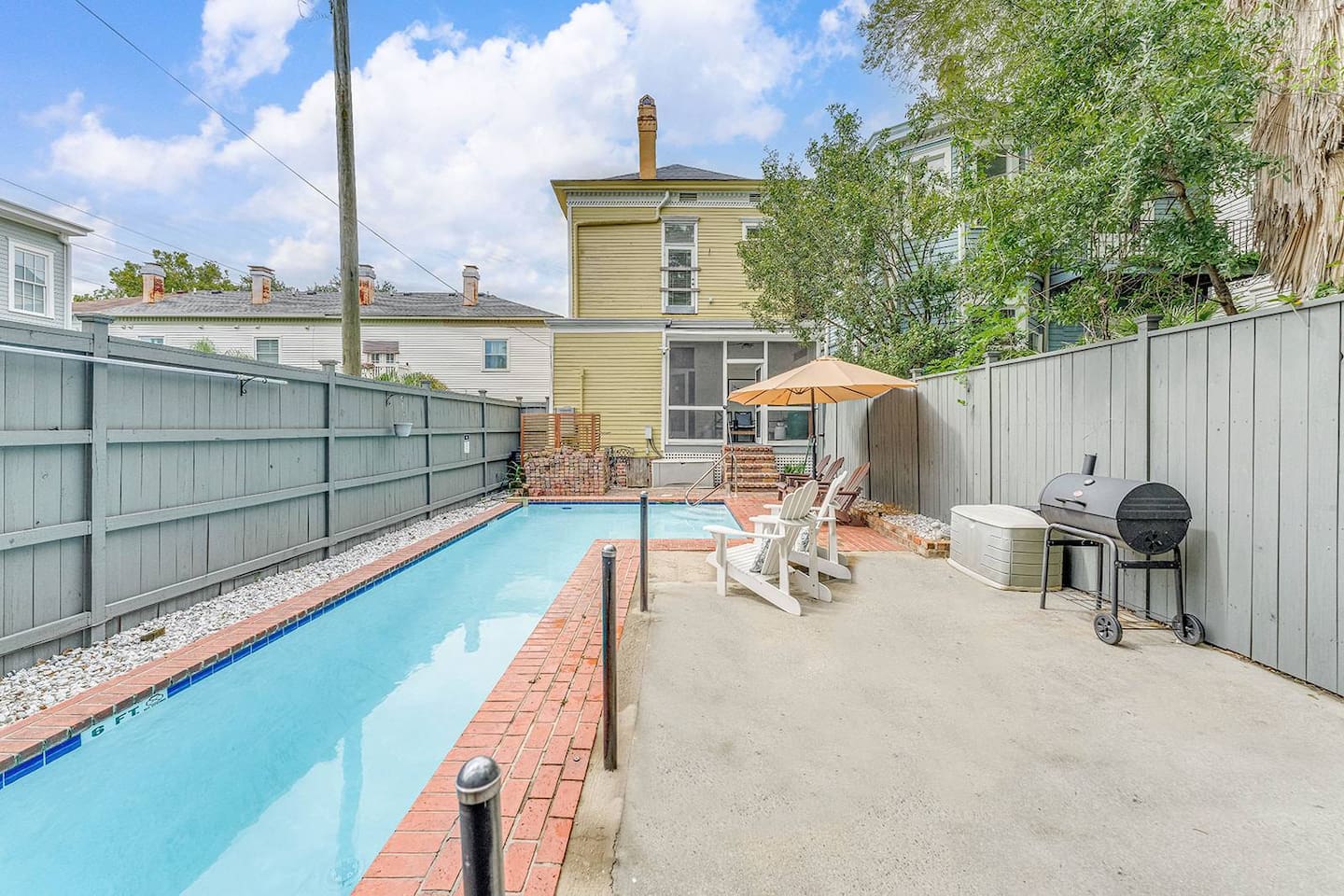 Space for parking (one car) -- or park out front for free and use the space for grilling out and spending time with family/friends.