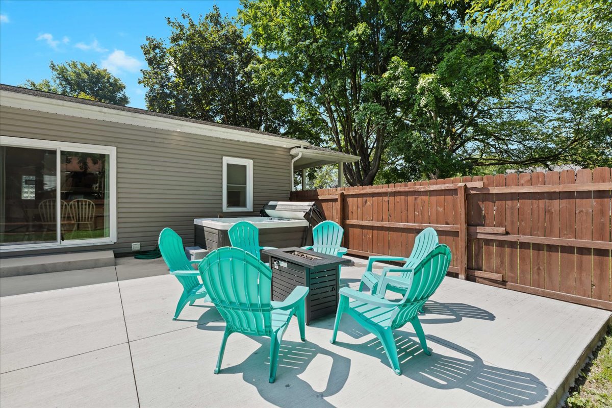 Backyard seating area for laughter and late nights