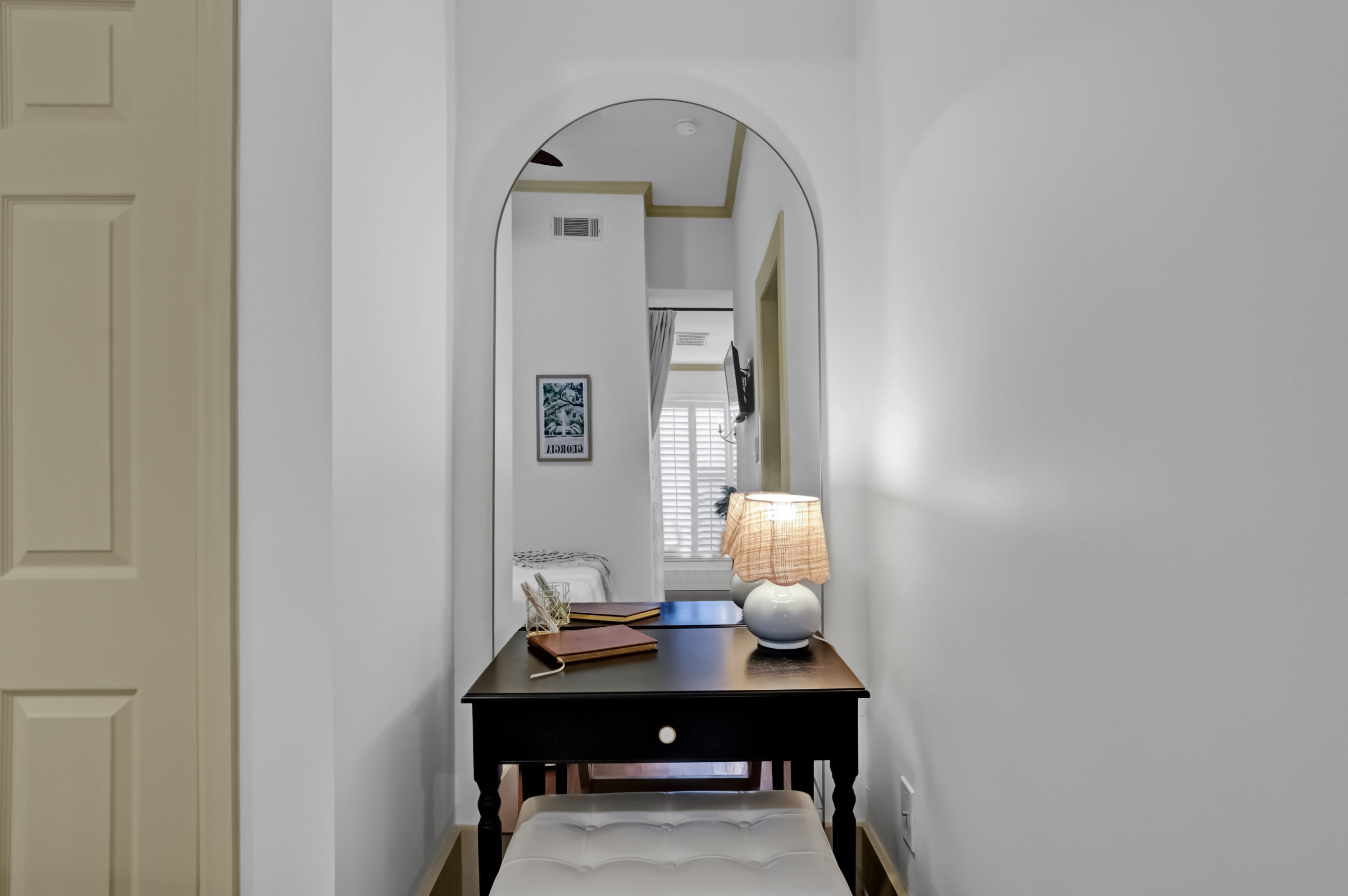 A quiet desk nook—perfect for journaling, reading, or remote work.