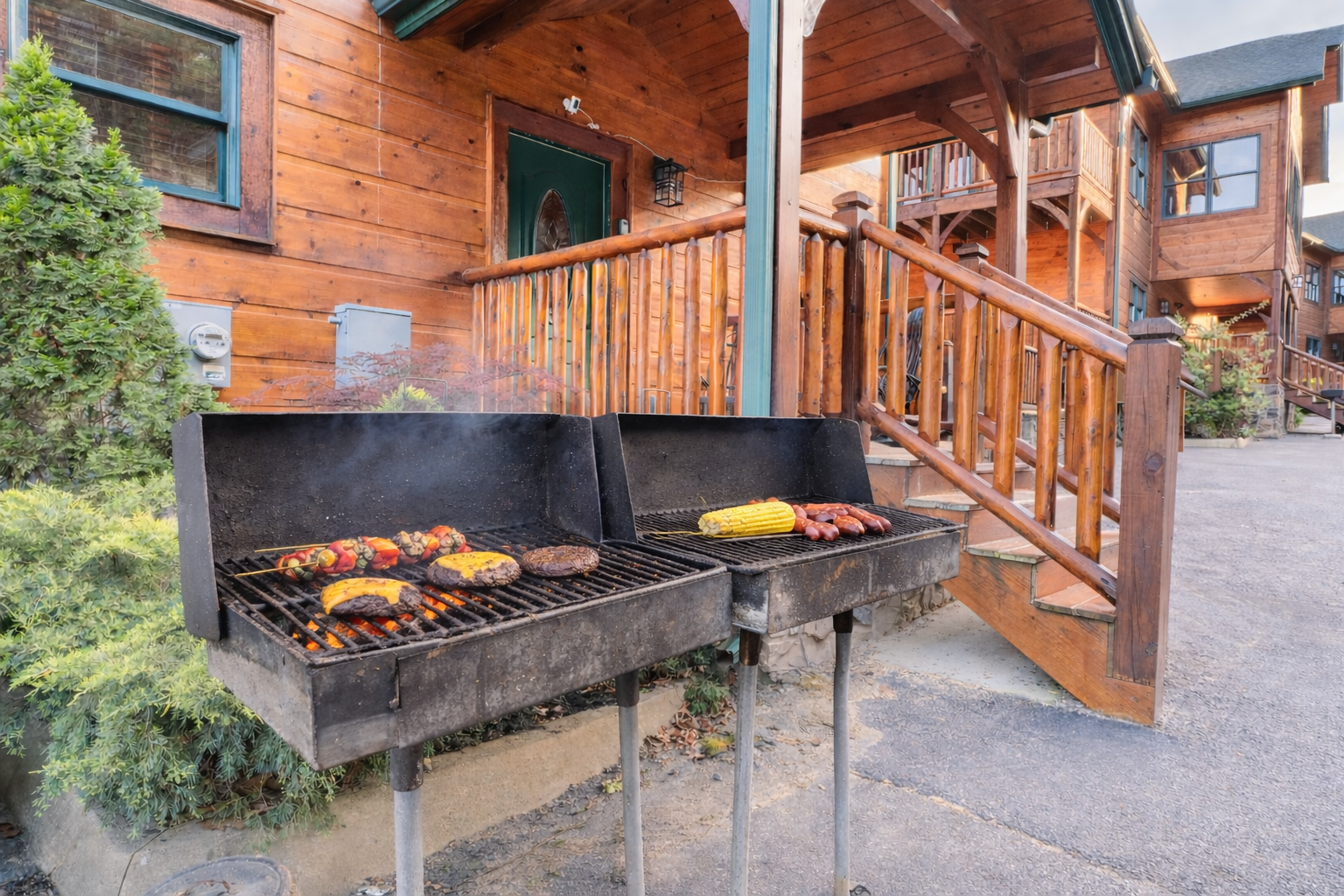 Grill located in the front.