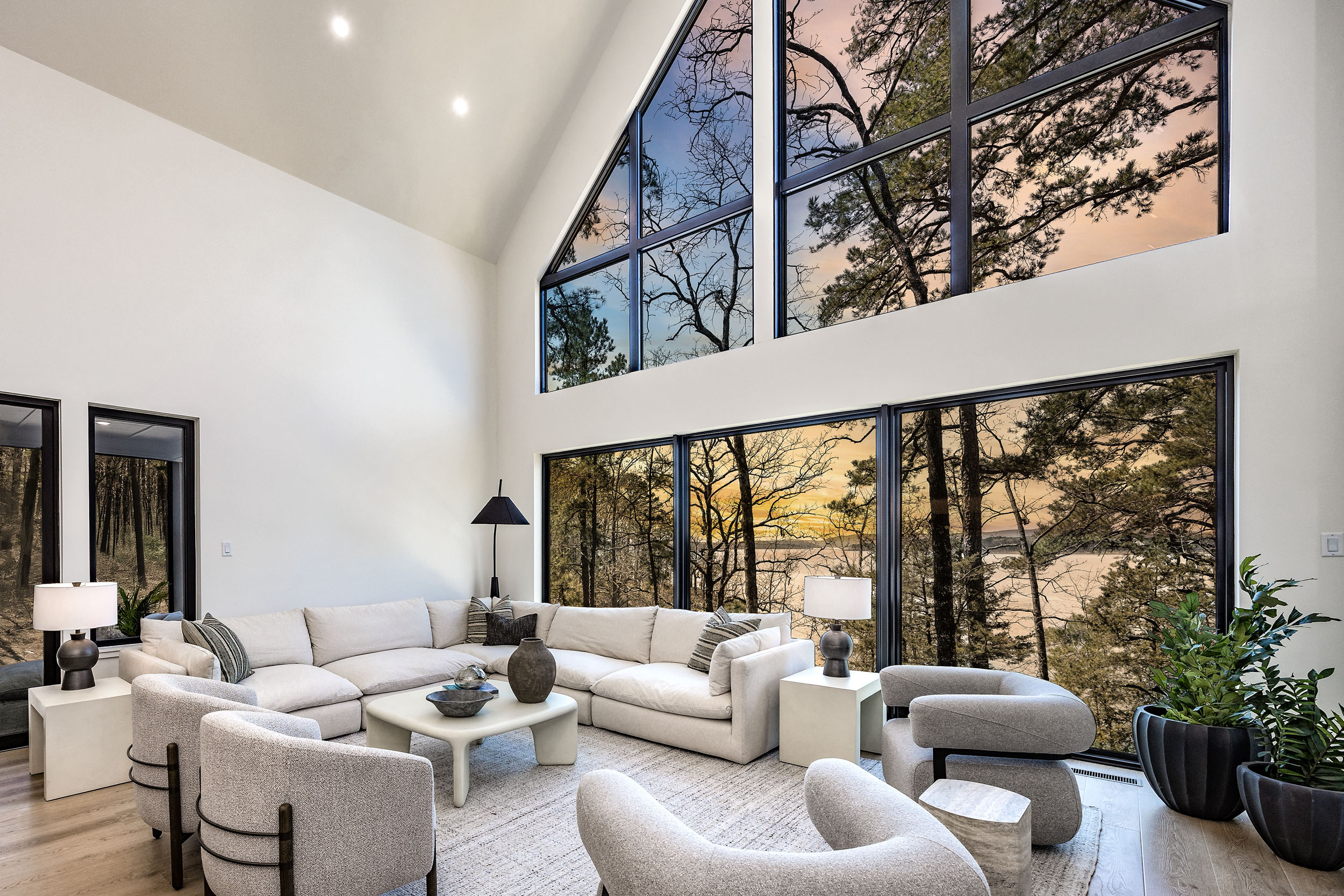 This is where the name Sunset Cove comes from.. the living room and multiple master suites give a powerful view of the evening sunset.