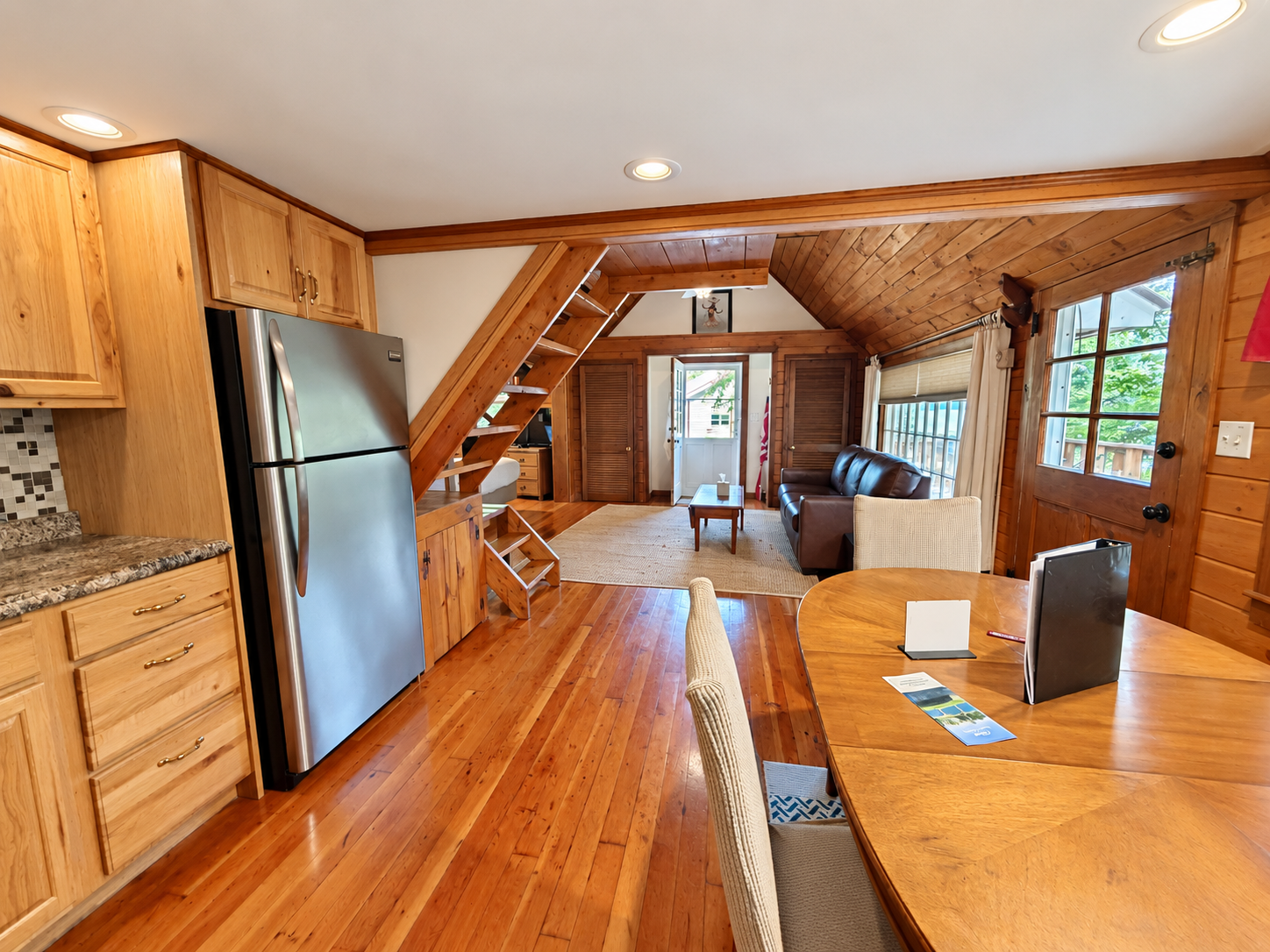 Eat-in kitchen with living area beyond