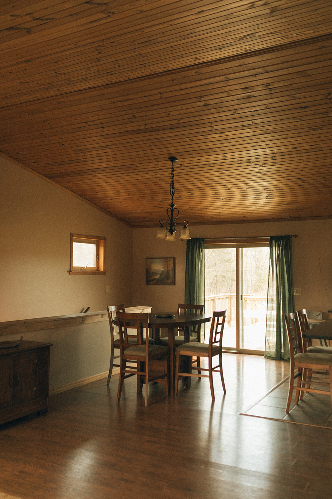 Dining room with slider to deck 