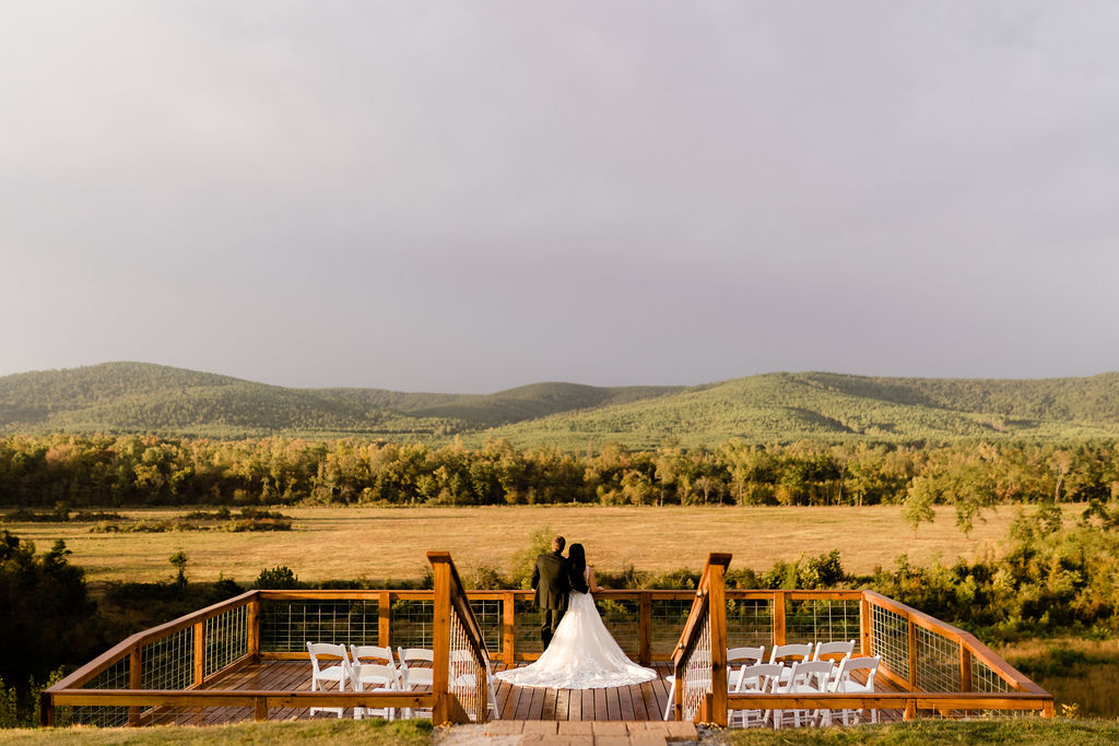 Ceremony space overlooking the mountains and valley.