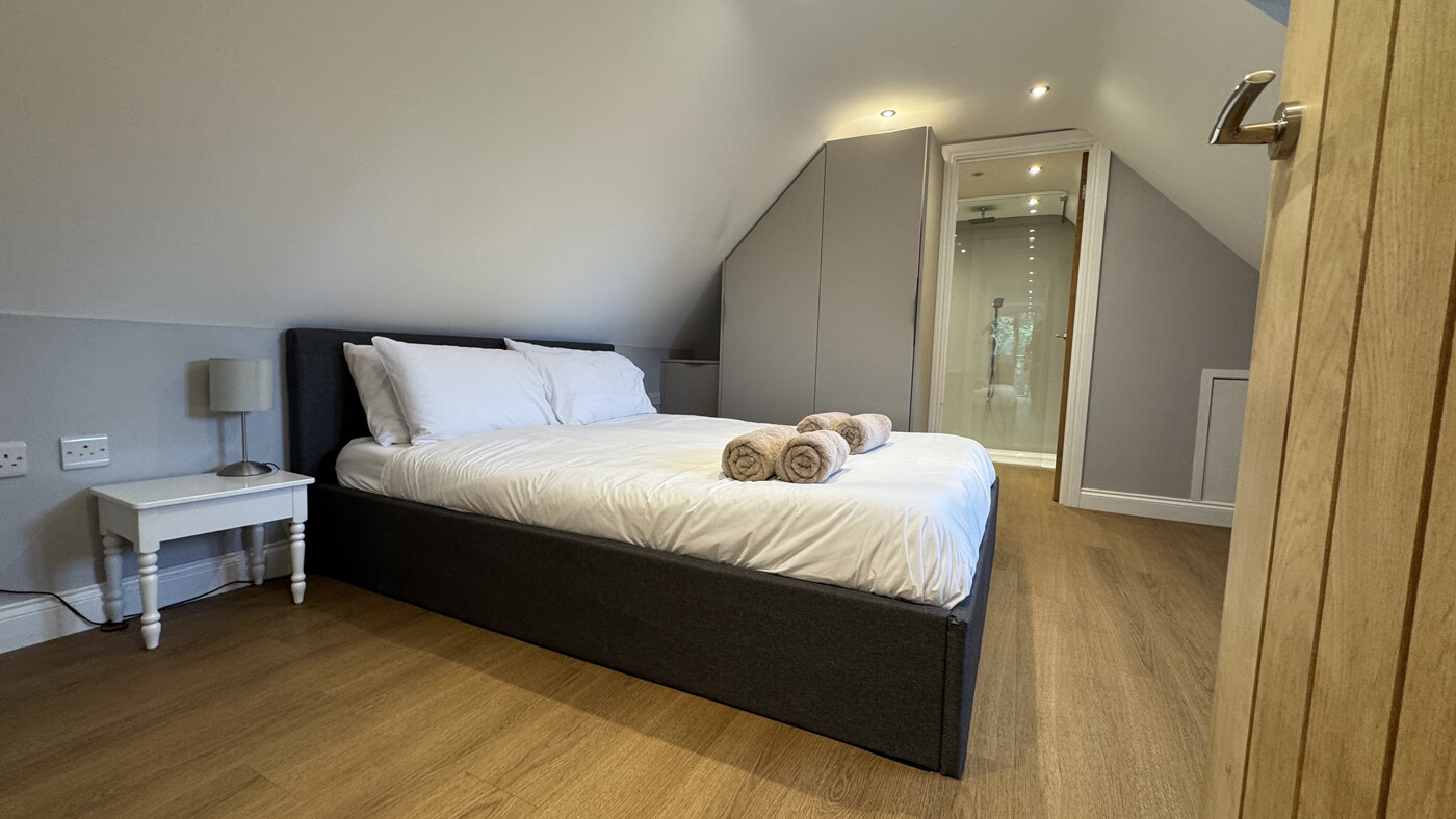 Bedroom looking towards the ensuite