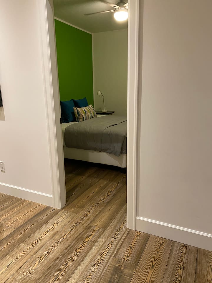 Looking from the great room into the second bedroom