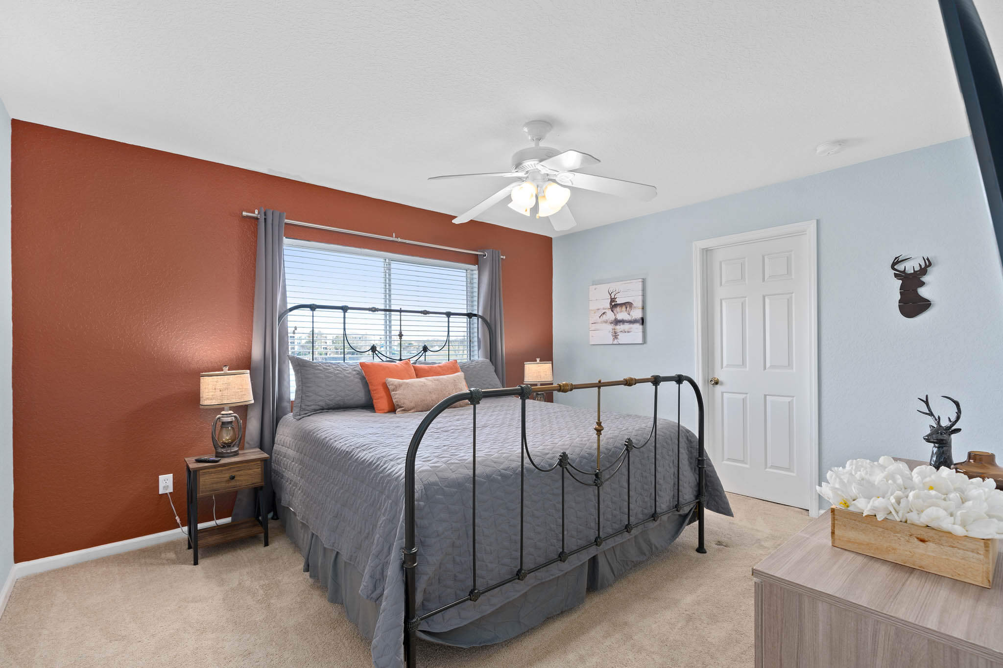 Upstairs king bedroom with 55" TV - Now with luxury vinyl flooring!