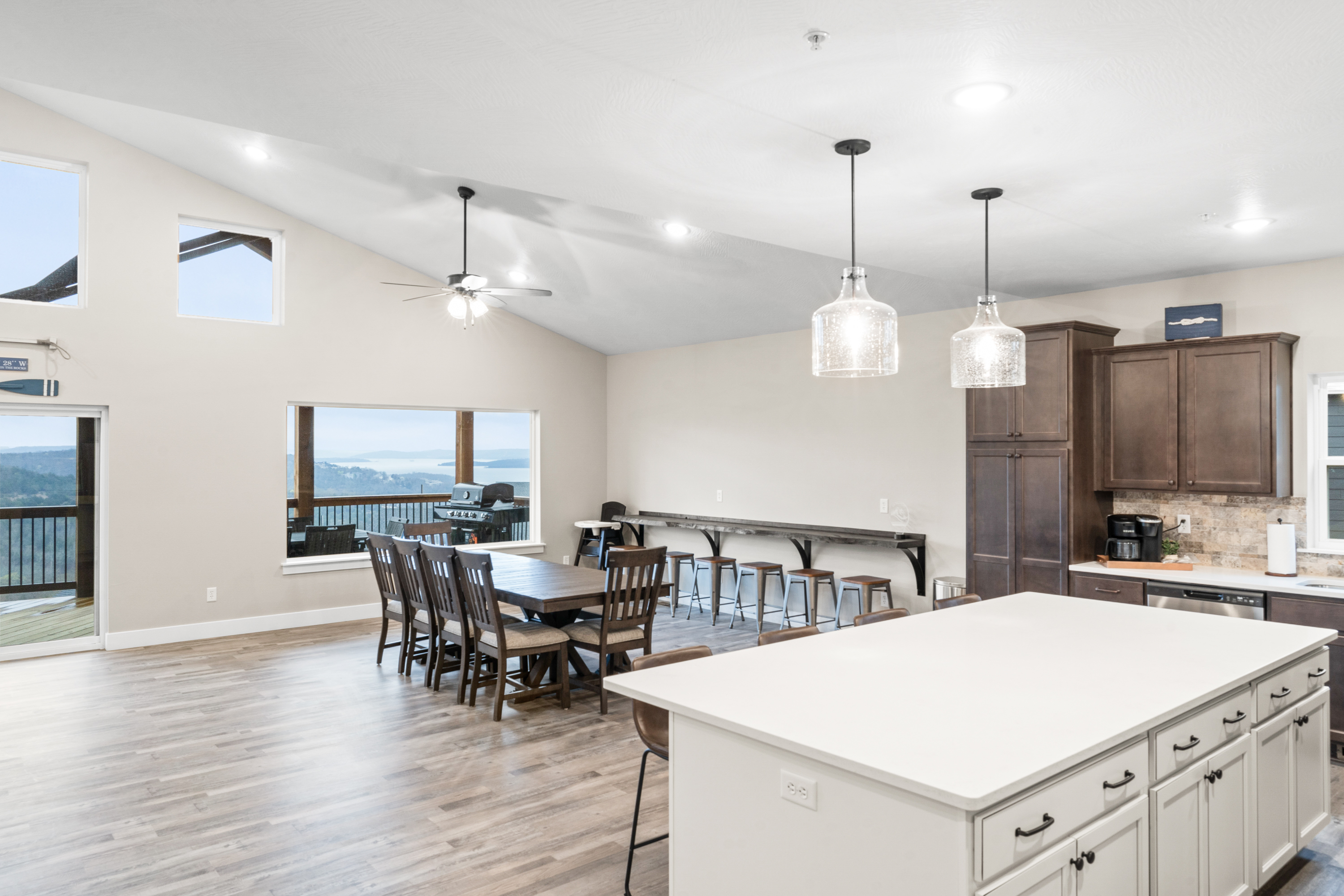 Cabinets have plenty of storage for whatever you bring.