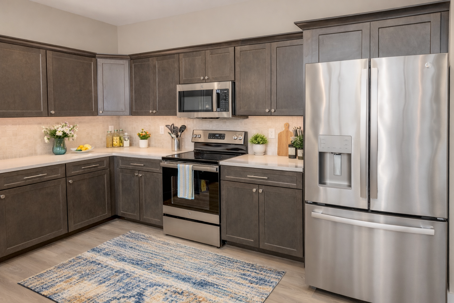 Fully stocked kitchen