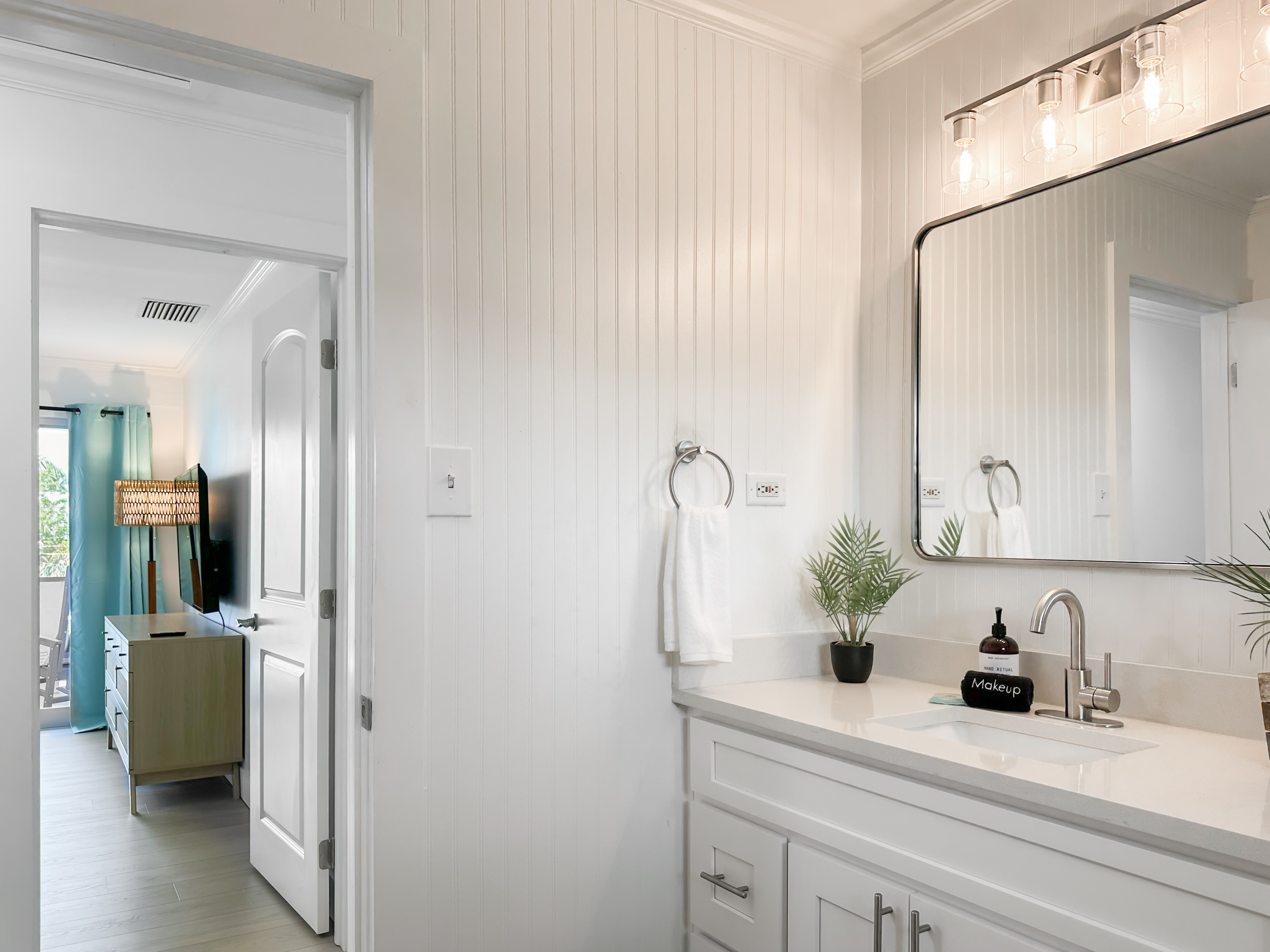 The shared upstairs bathroom is just across the hallway.