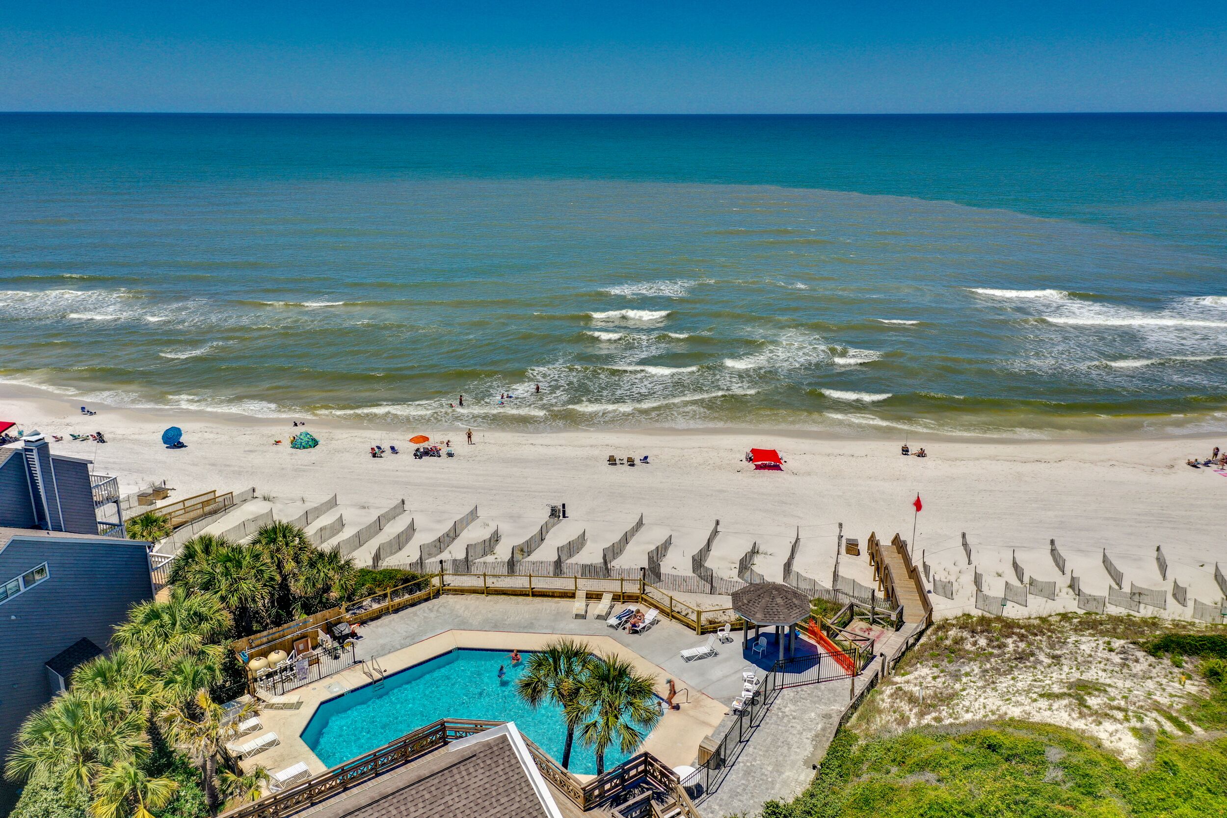 3 private beach access points and a Gulf-front swimming pool