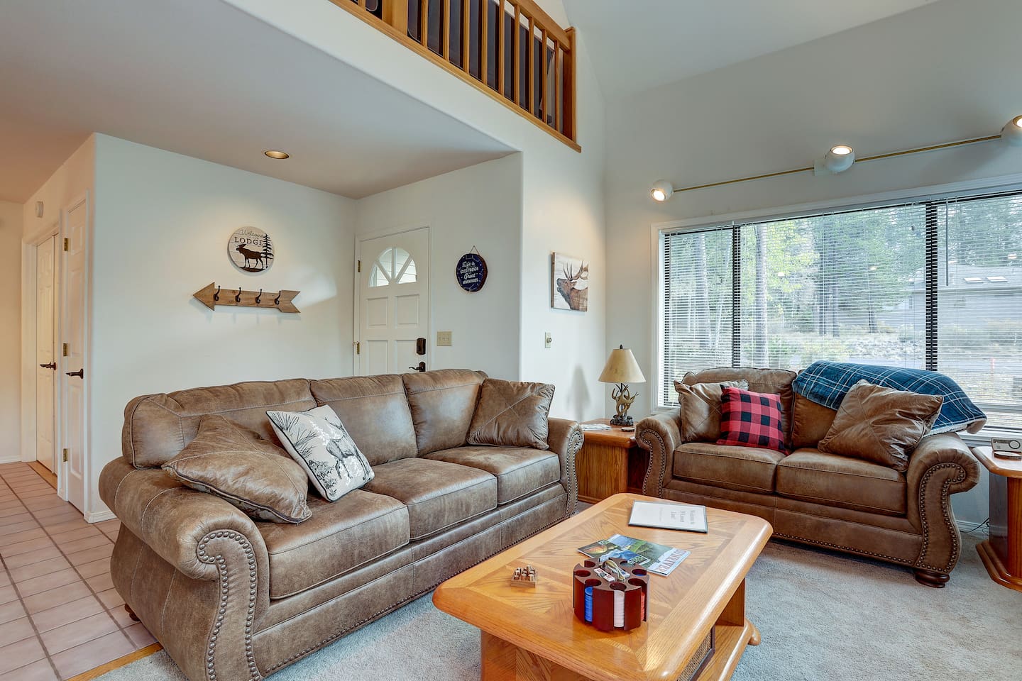 Two comfy couches await